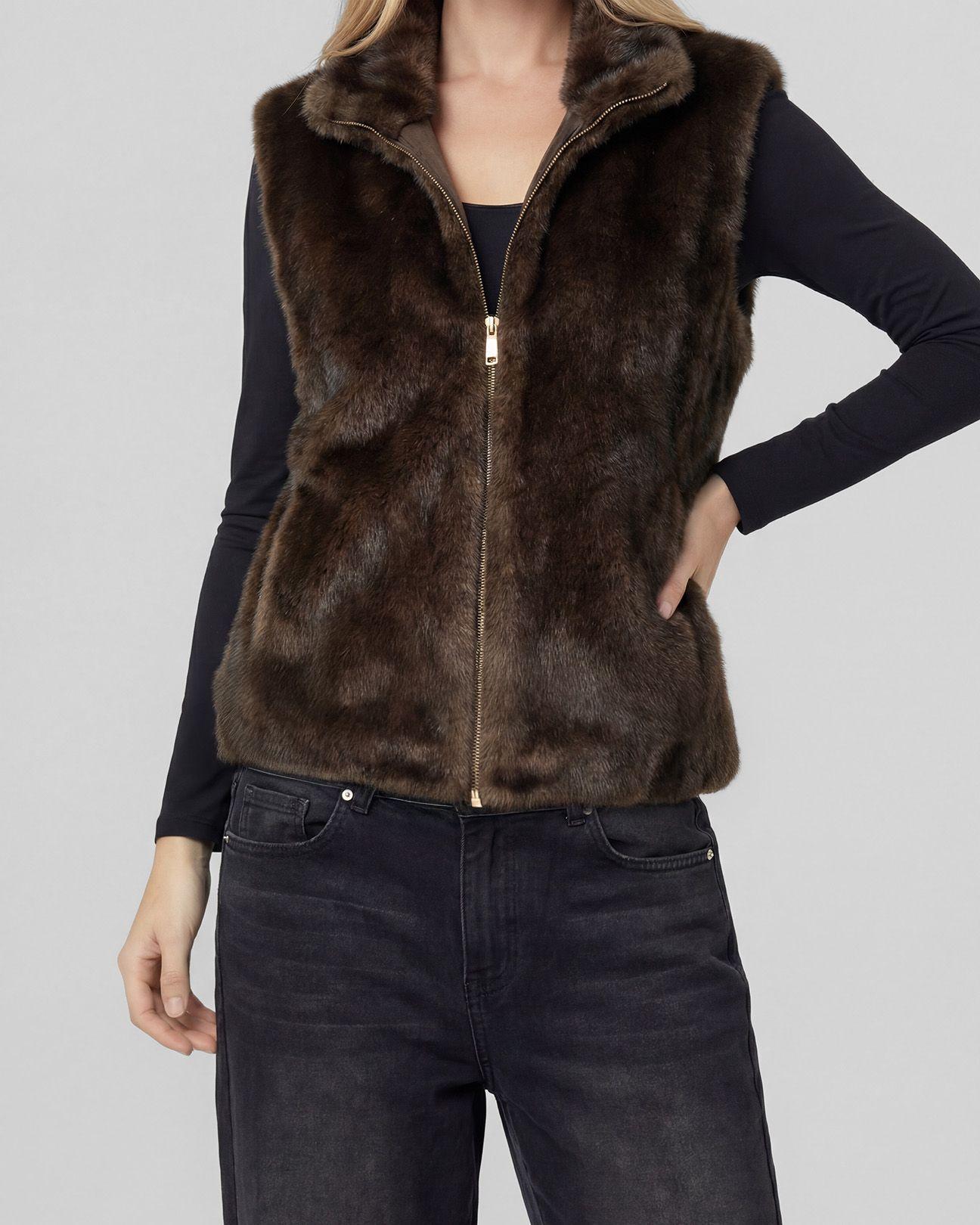 Chaqueta Mujer Isidora Relaxed Cuello Medio Alto Con Cierre Moro Lineatre-2