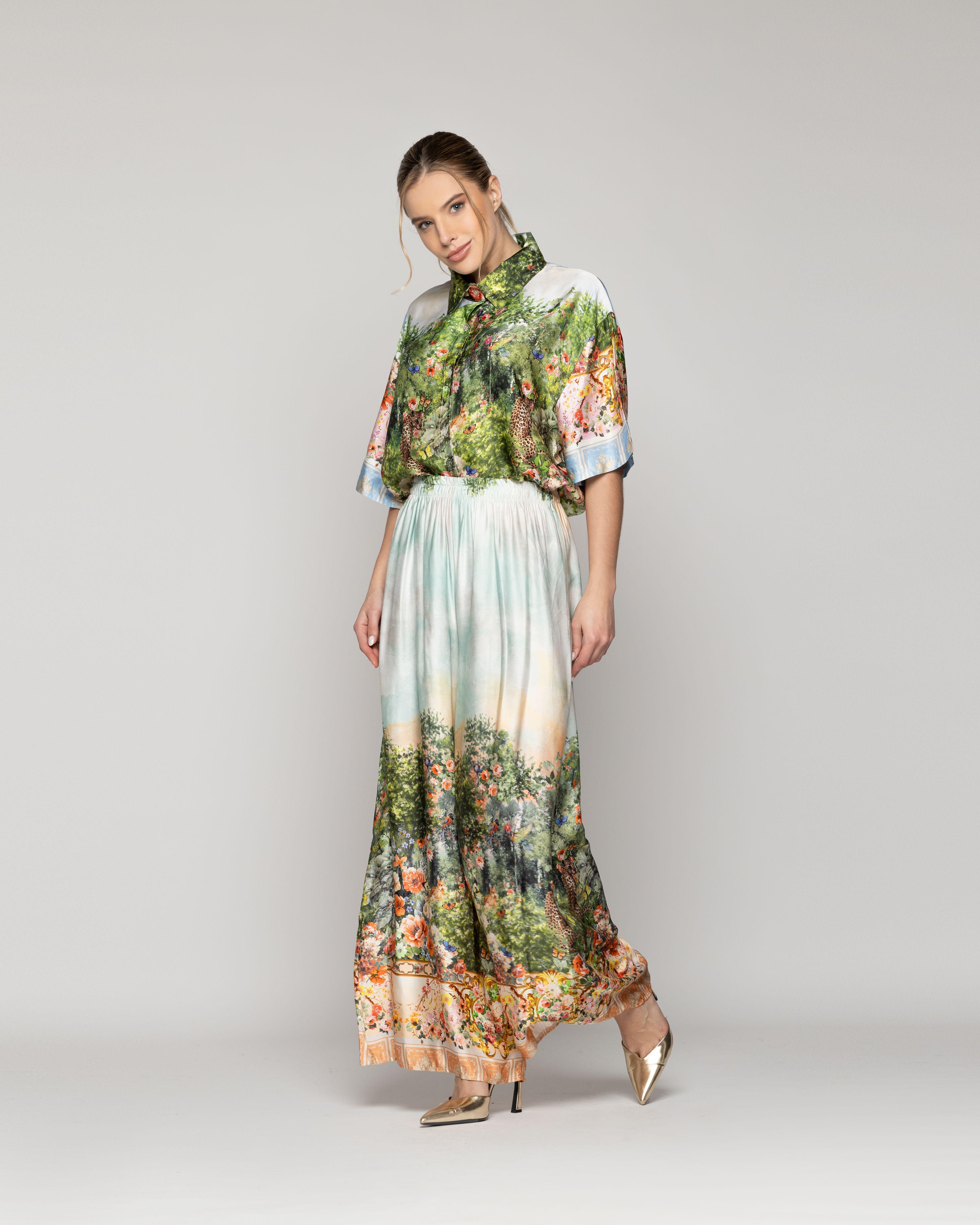 Pantalón Mujer Pasqualina Estampado Flora Y Fauna Lineatre-2