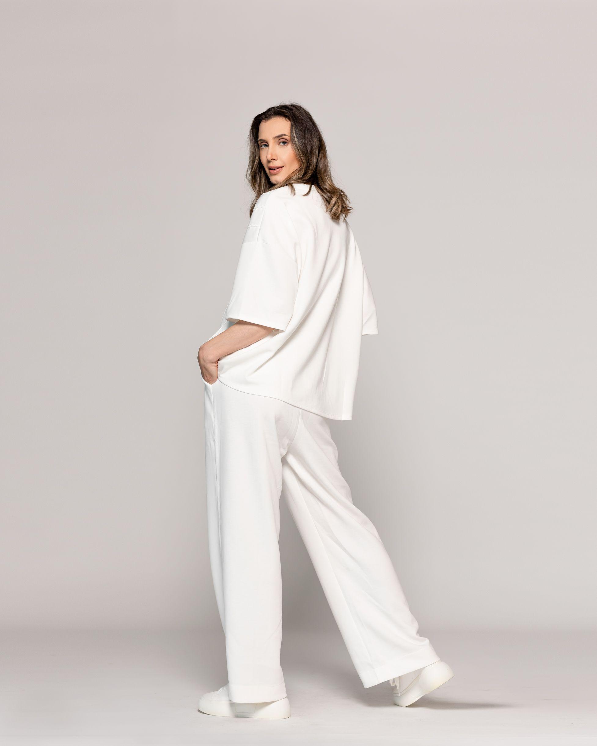Conjunto Mujer Deportivo Casual Giovanna  Oversize Blanco  Lineatre-2