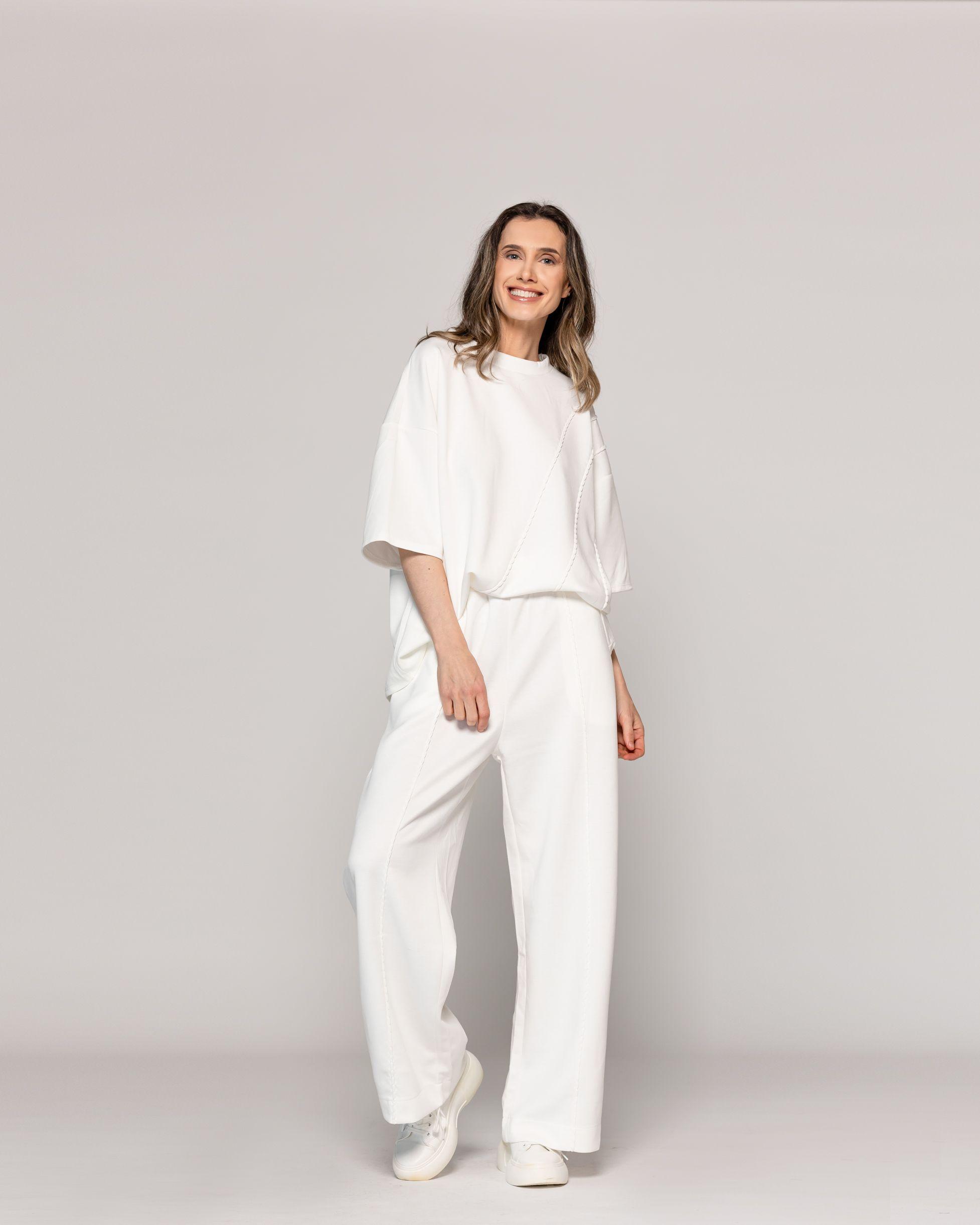 Conjunto Mujer Deportivo Casual Giovanna  Oversize Blanco  Lineatre-4