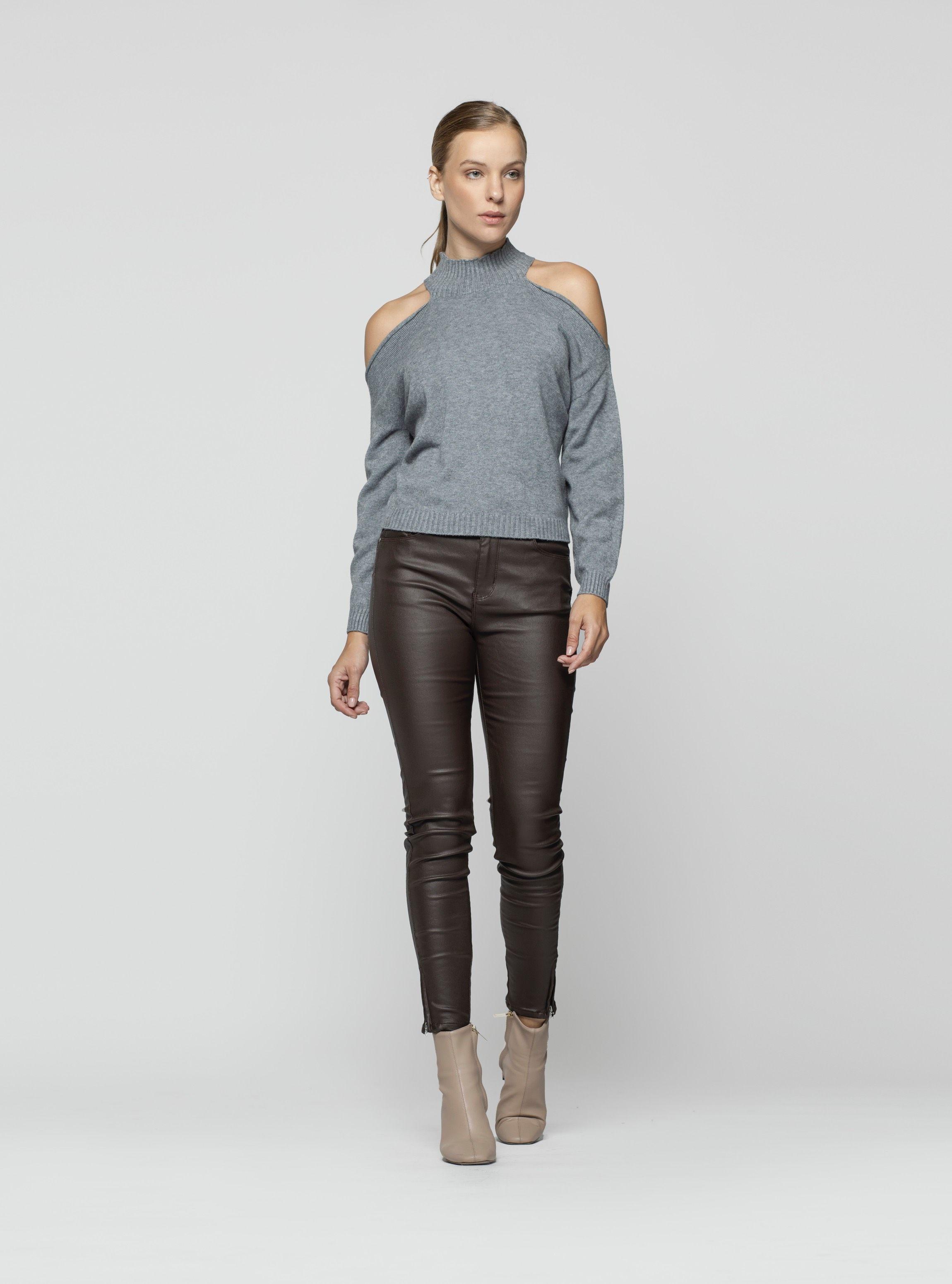 Sweater Mujer Tessa Gris Lineatre-2