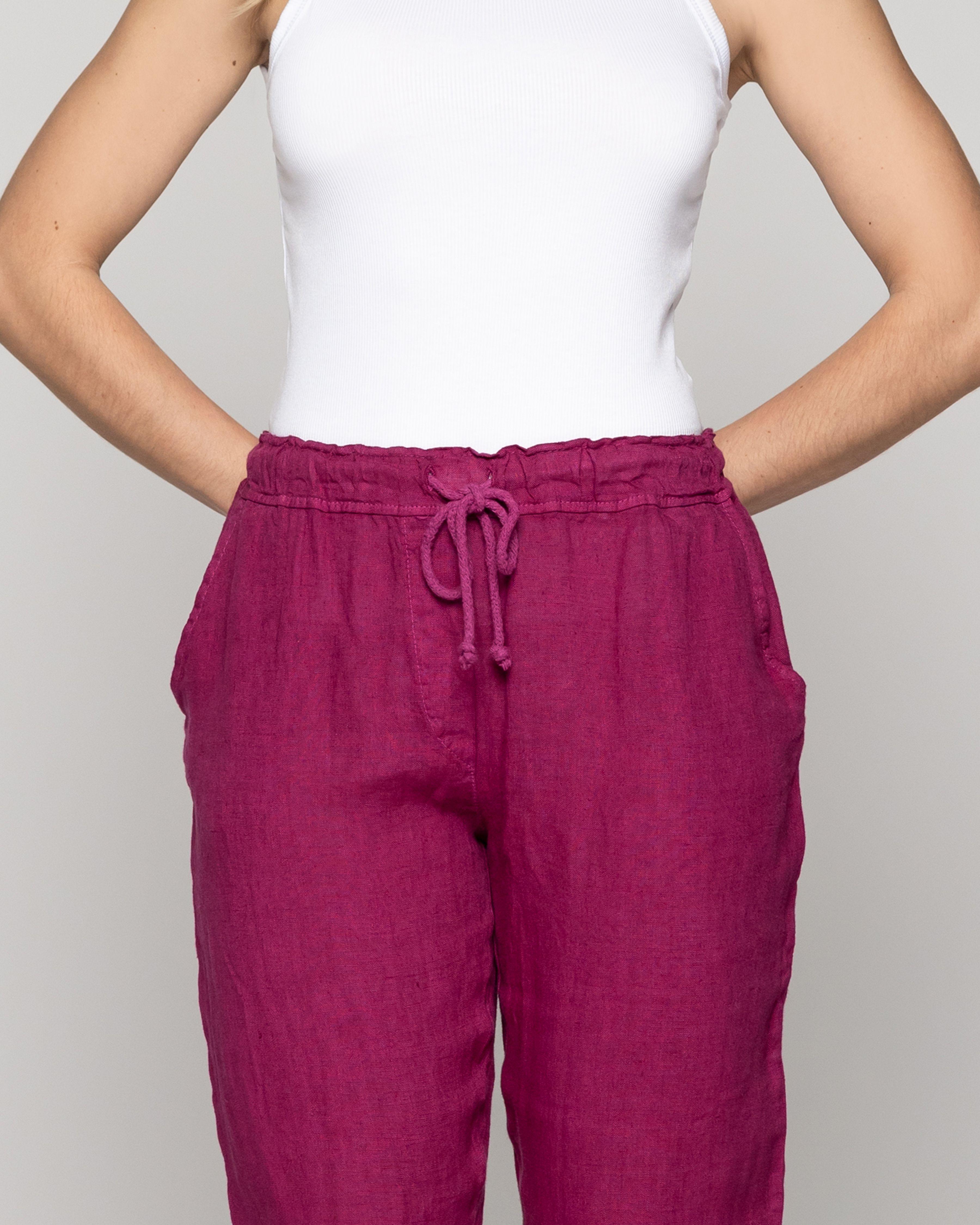 Pantalón Mujer Belén Lino Amarena Lineatre-4