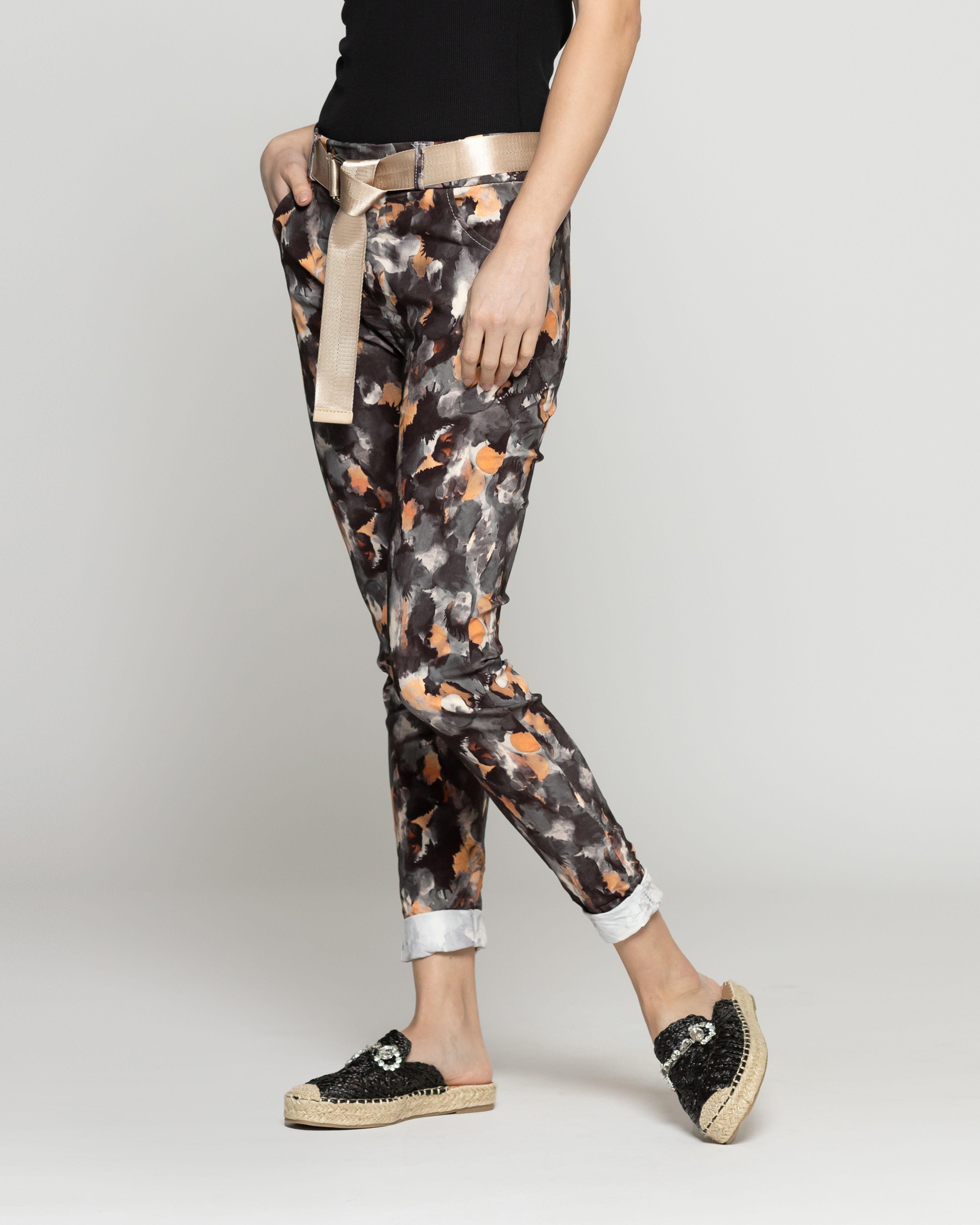 Pantalón Mujer Phedra Con Estampado Floral Negro Lineatre-1