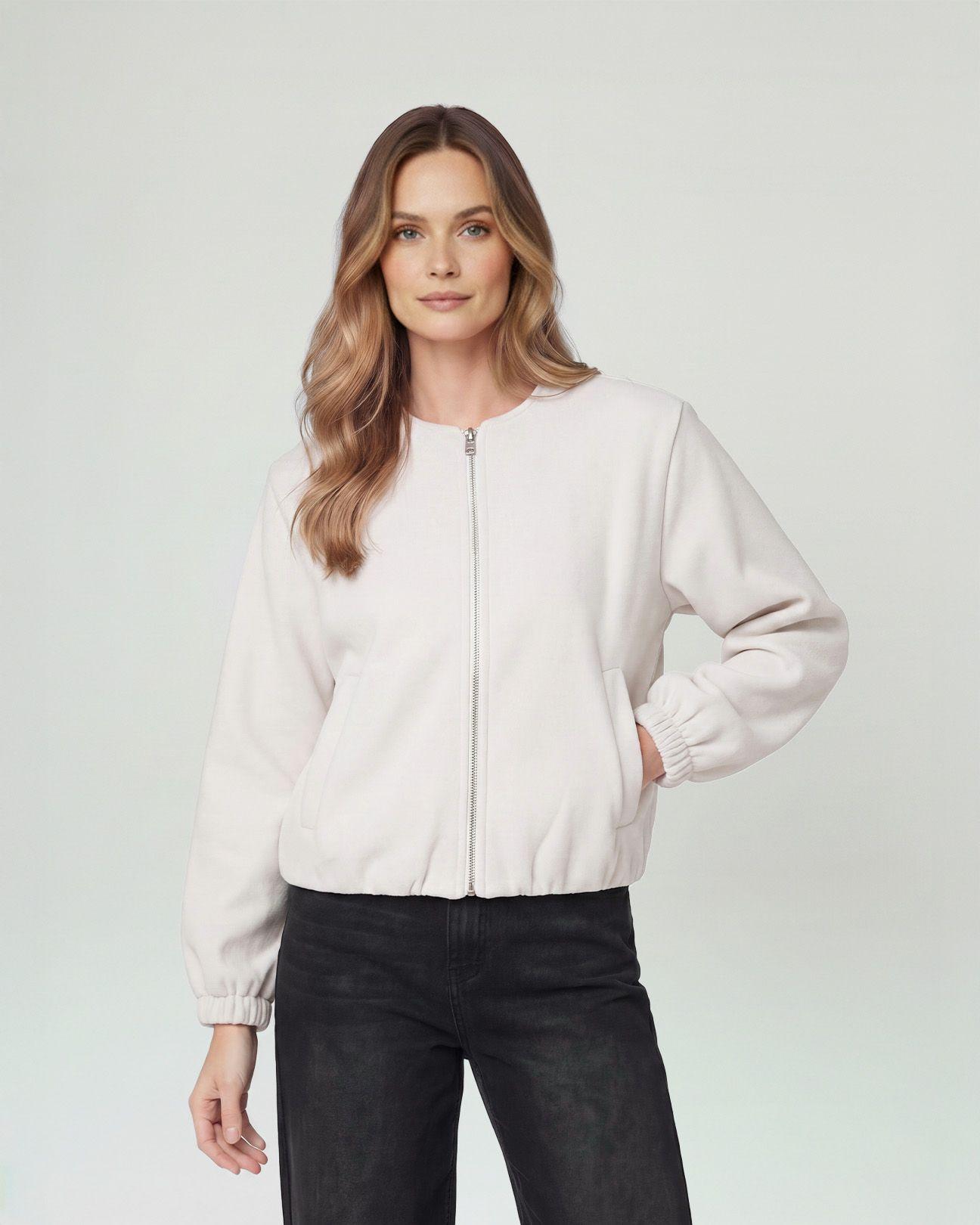 Bomber Mujer Eva Beige Lineatre-0
