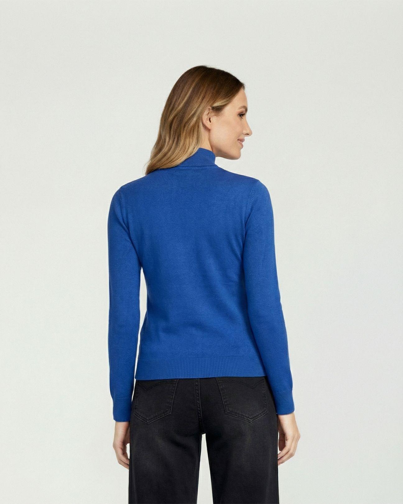 Sweater Mujer Magdalena Relaxed Fit Cuello Medio Alto Redondo Manga Caida Royal Lineatre-2