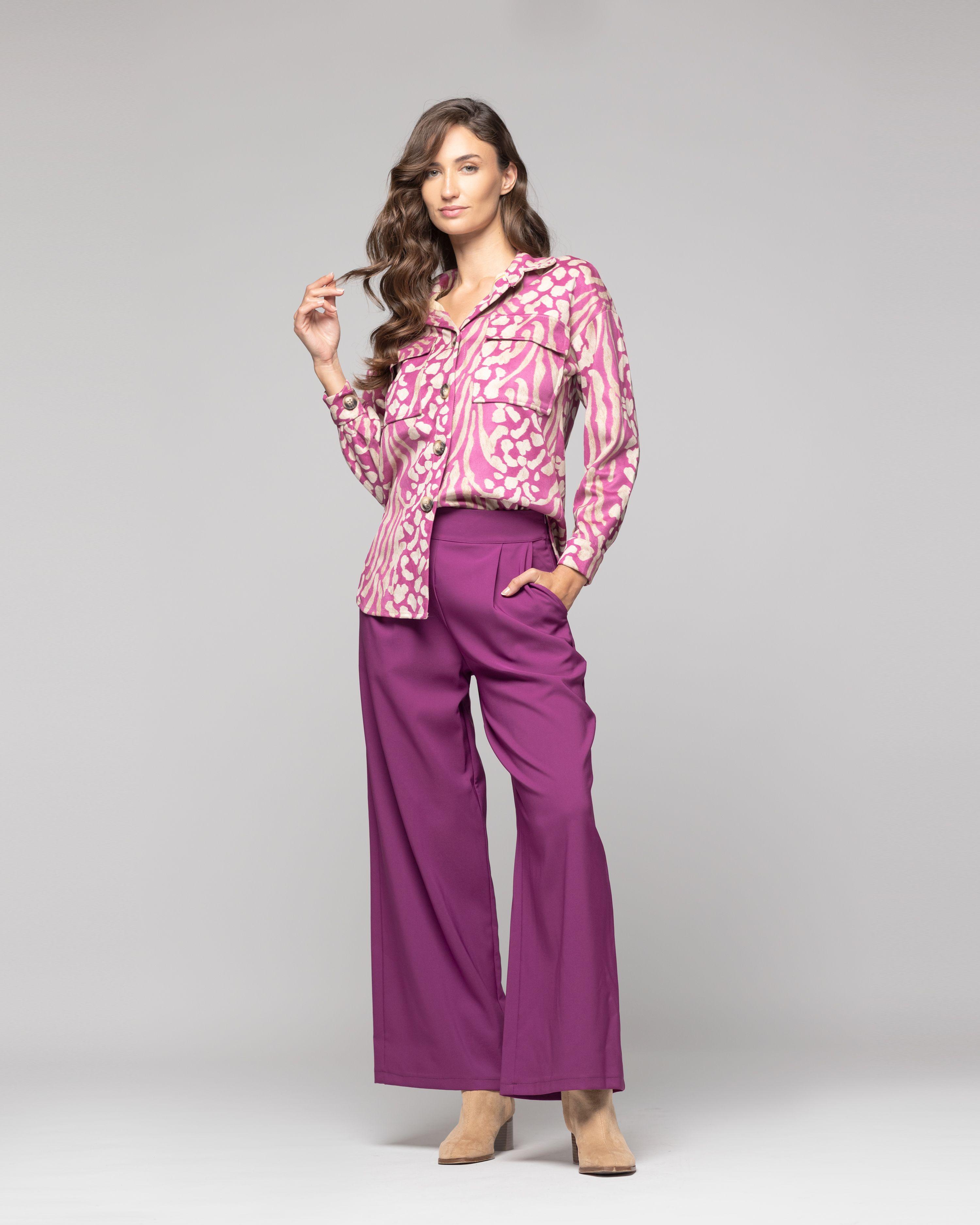 Pantalón Mujer Laia Morado Lineatre-0