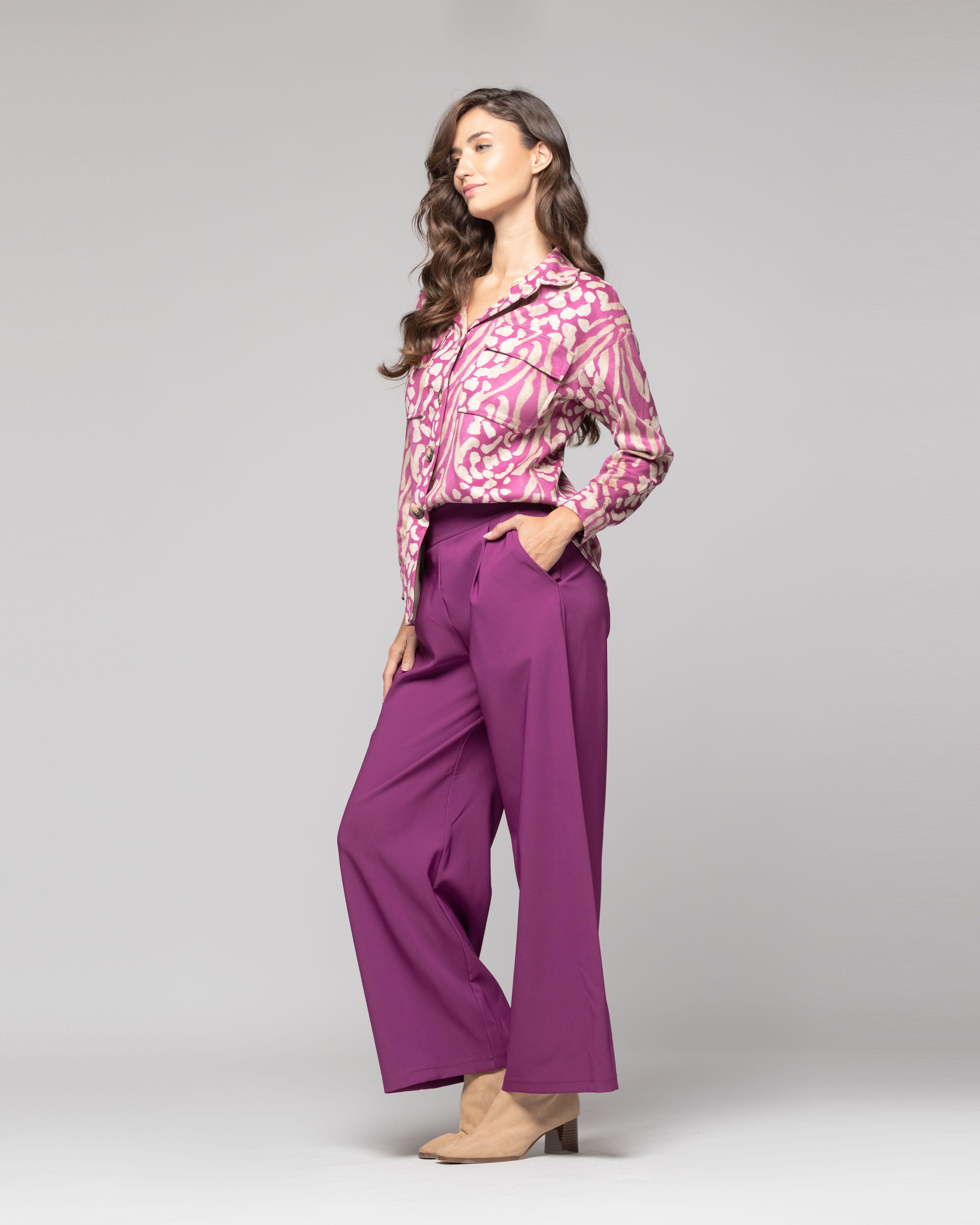 Pantalón Mujer Laia Morado Lineatre-1