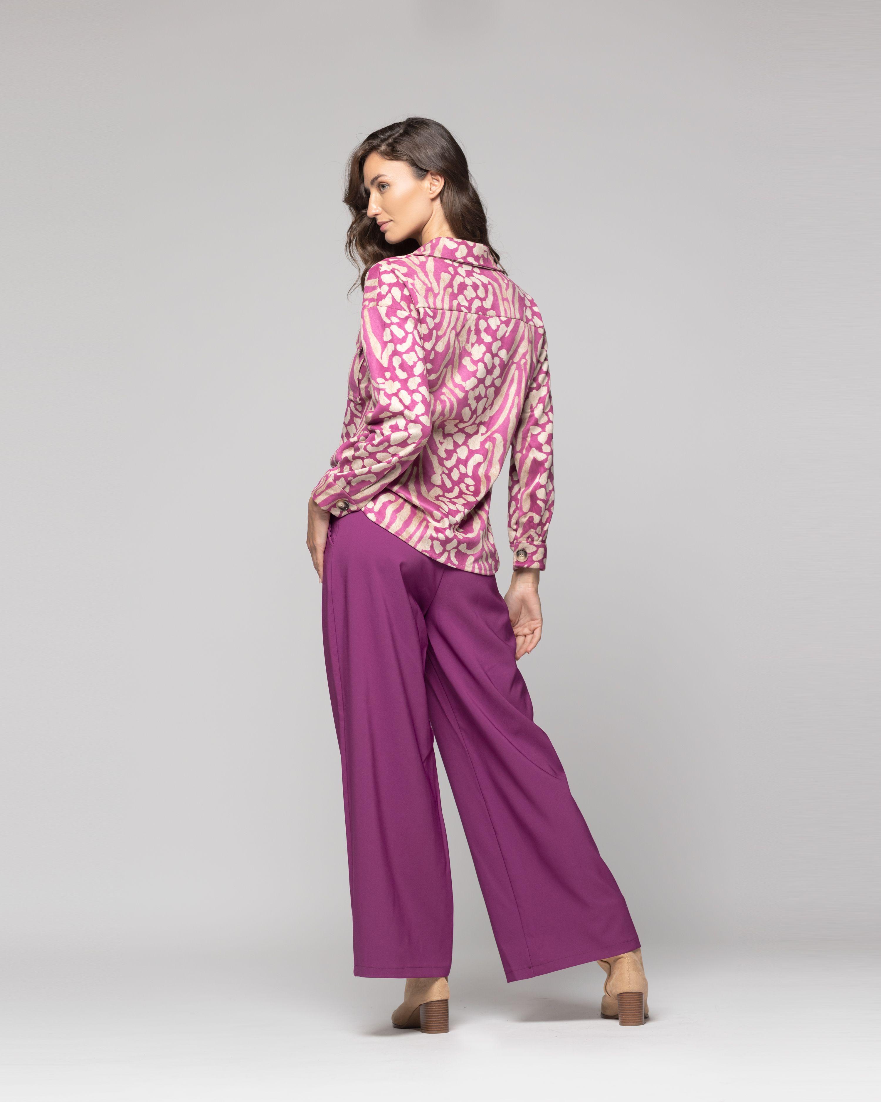 Pantalón Mujer Laia Morado Lineatre-2
