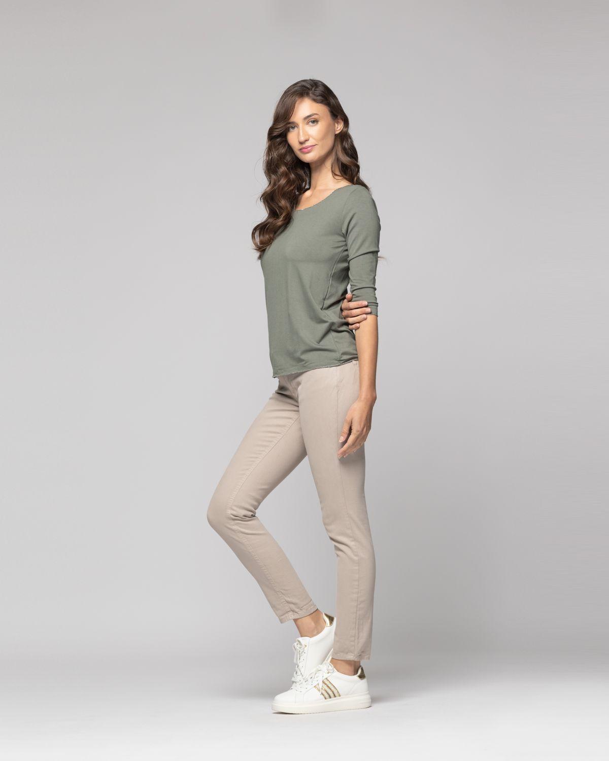 Pantalón Mujer Emily Café claro Lineatre-2
