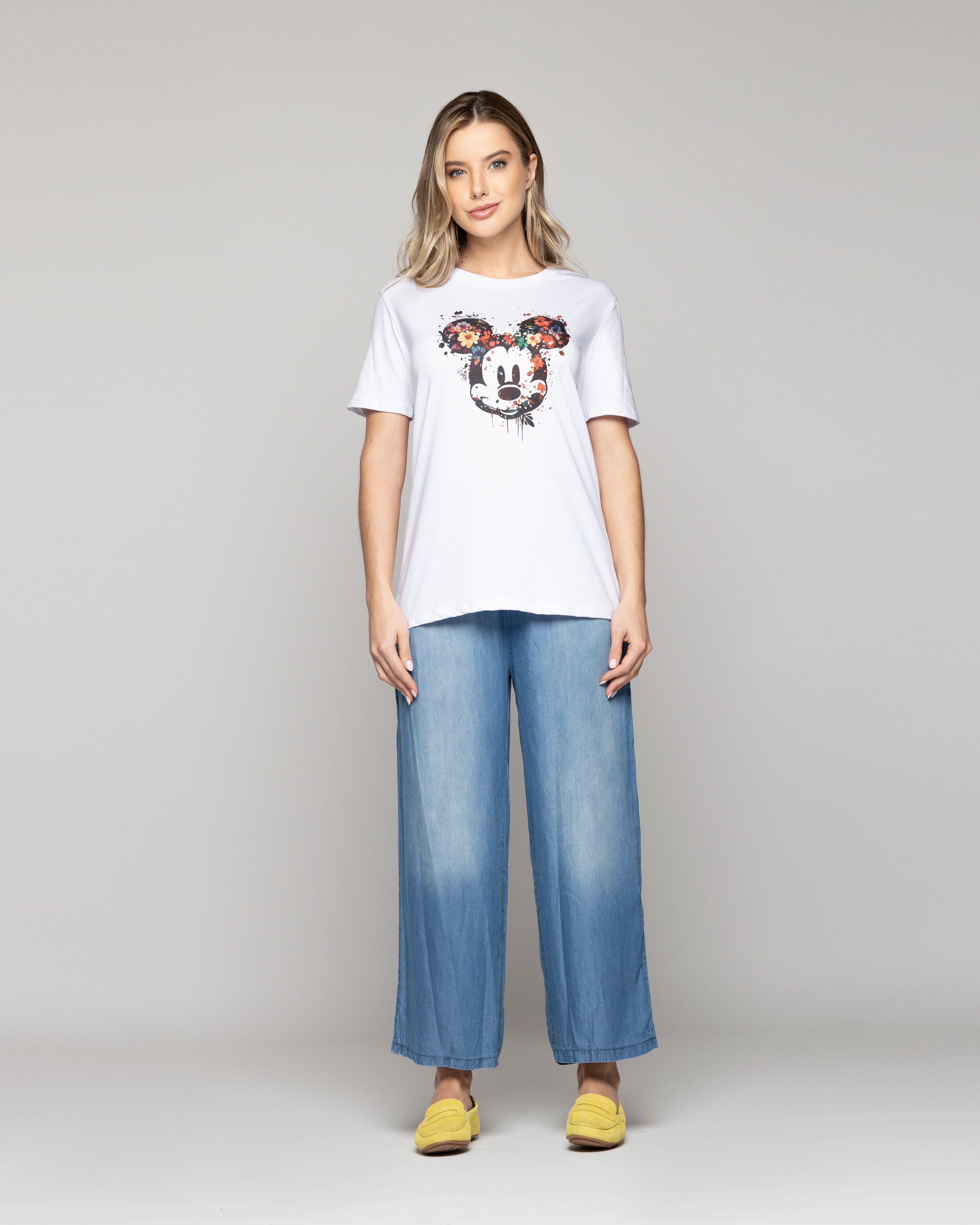 Polera Mujer Ovidia Básica Estampada Mickey Lineatre-4