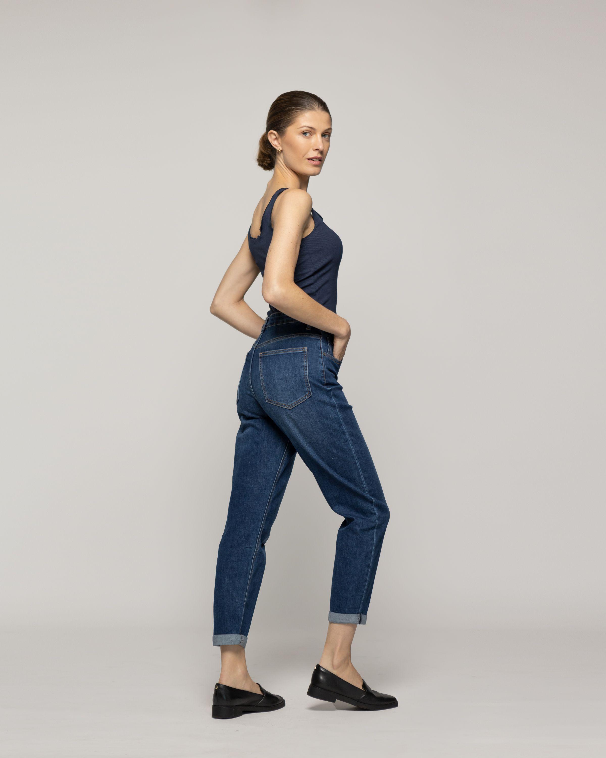 Jeans Jessica Tiro Alto Calce Regular Azul Lineatre-3