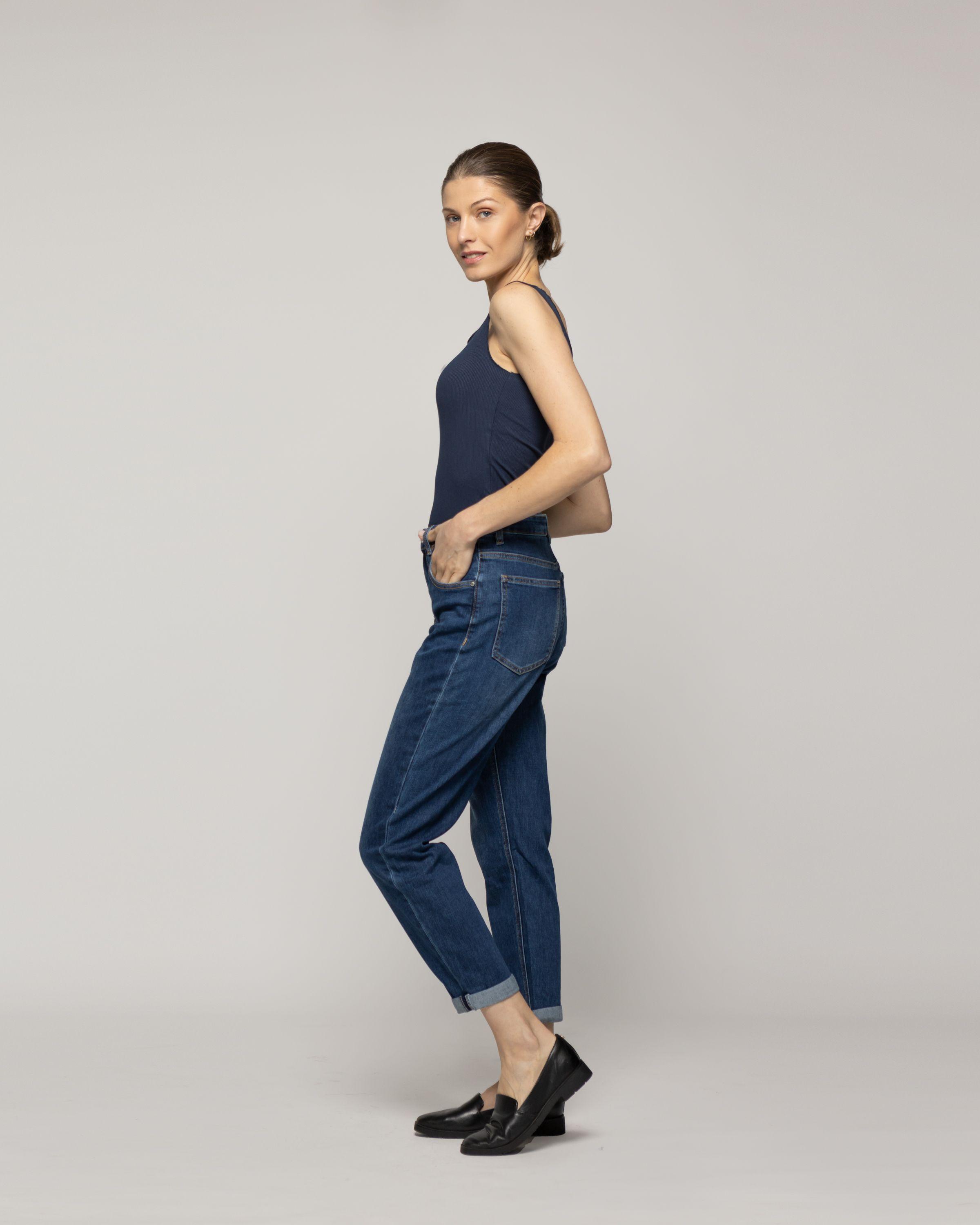 Jeans Jessica Tiro Alto Calce Regular Azul Lineatre-4