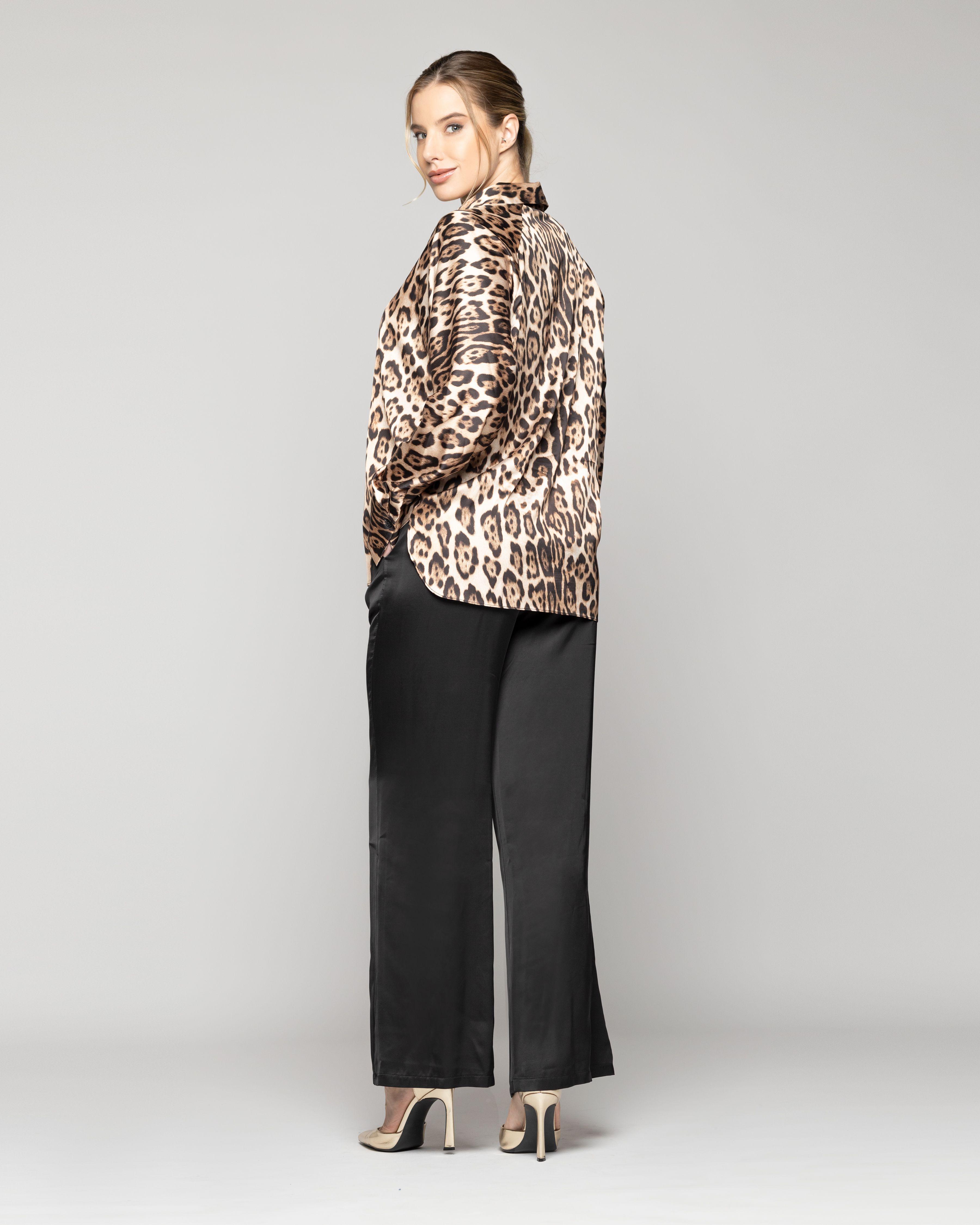 Blusa Mujer Bonaria Tipo Satín Con Estampado Leopardo  Lineatre-3