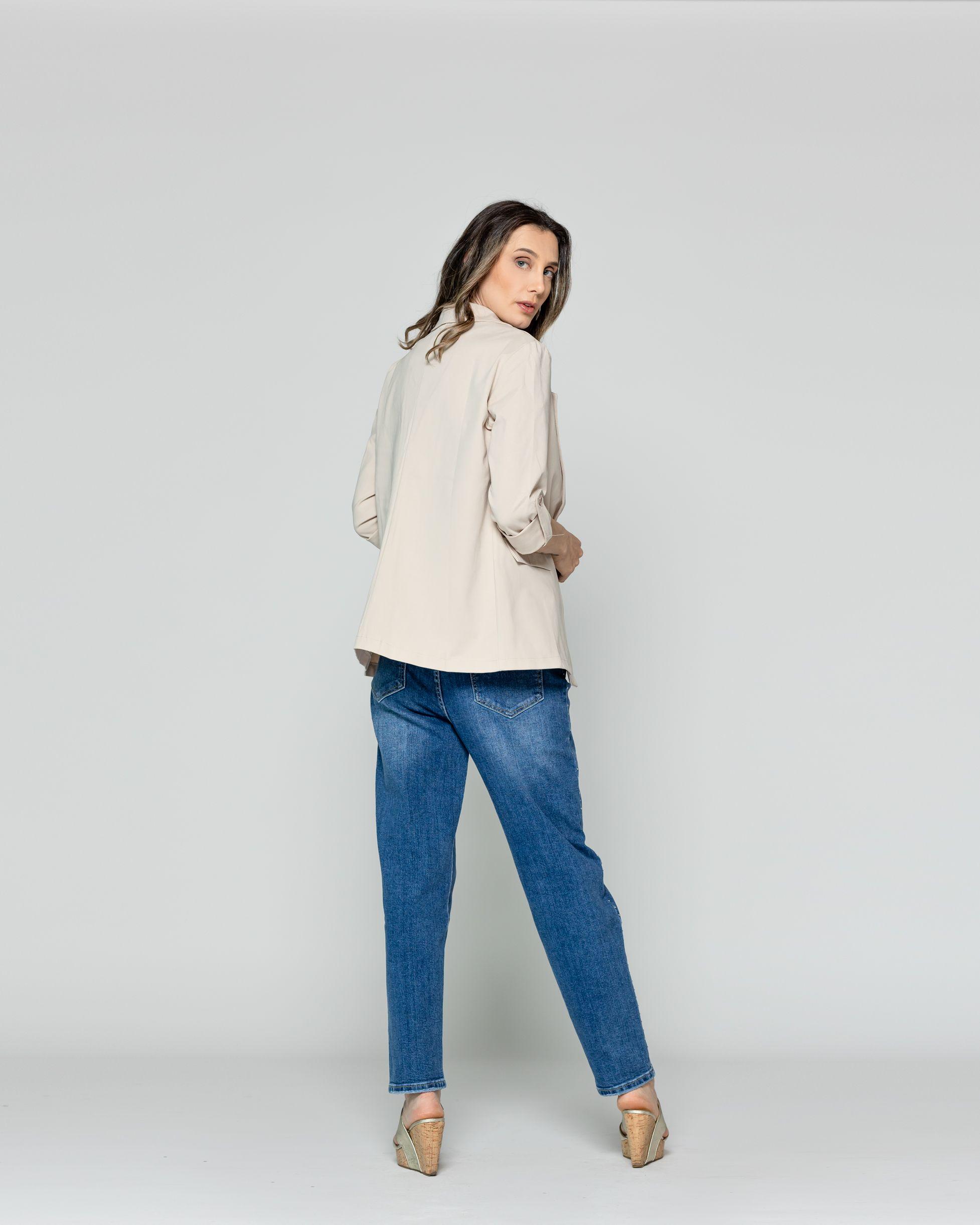 Chaqueta Mujer Catherine Tipo Blazer Elasticado Beige Lineatre-2