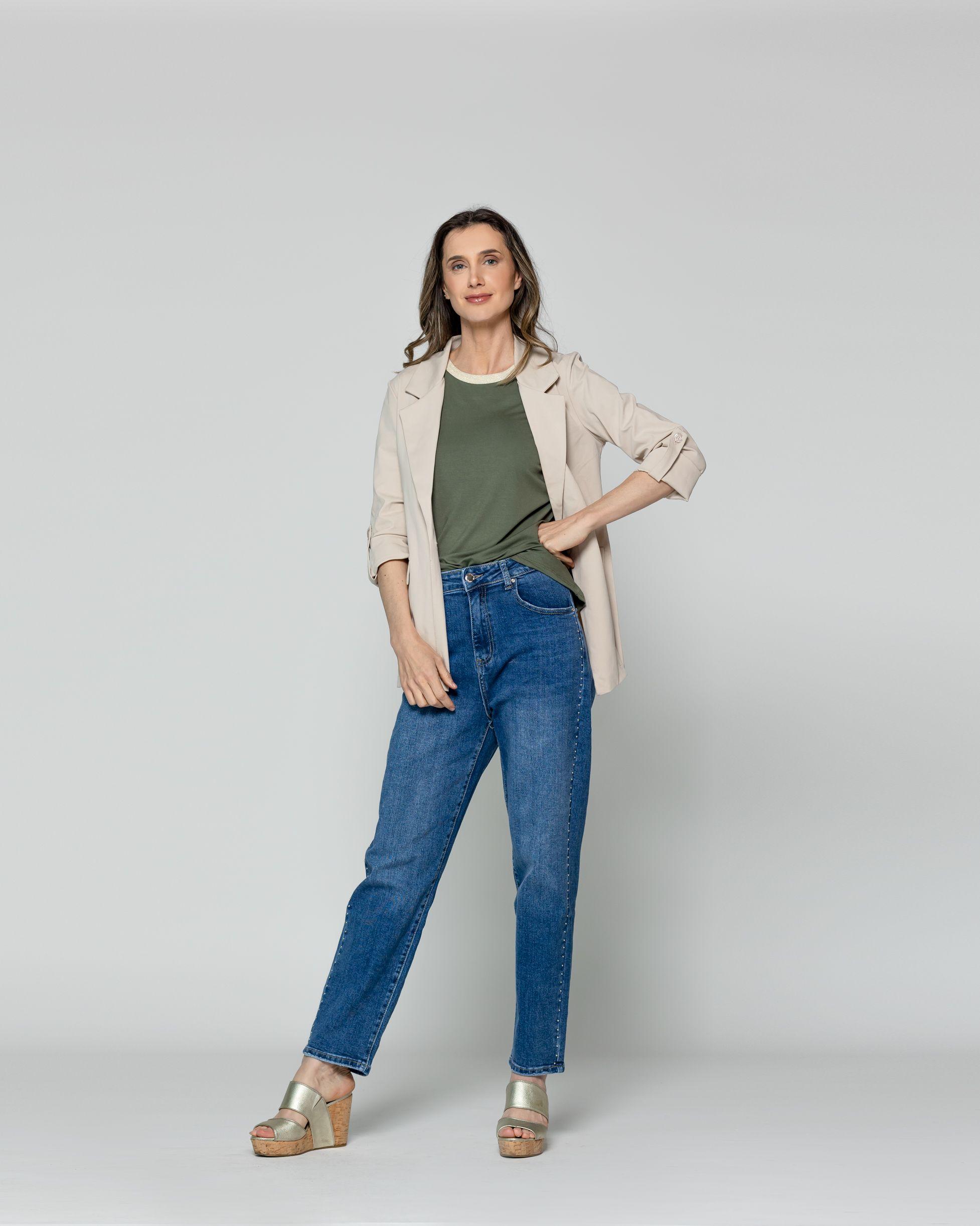 Chaqueta Mujer Catherine Tipo Blazer Elasticado Beige Lineatre-4