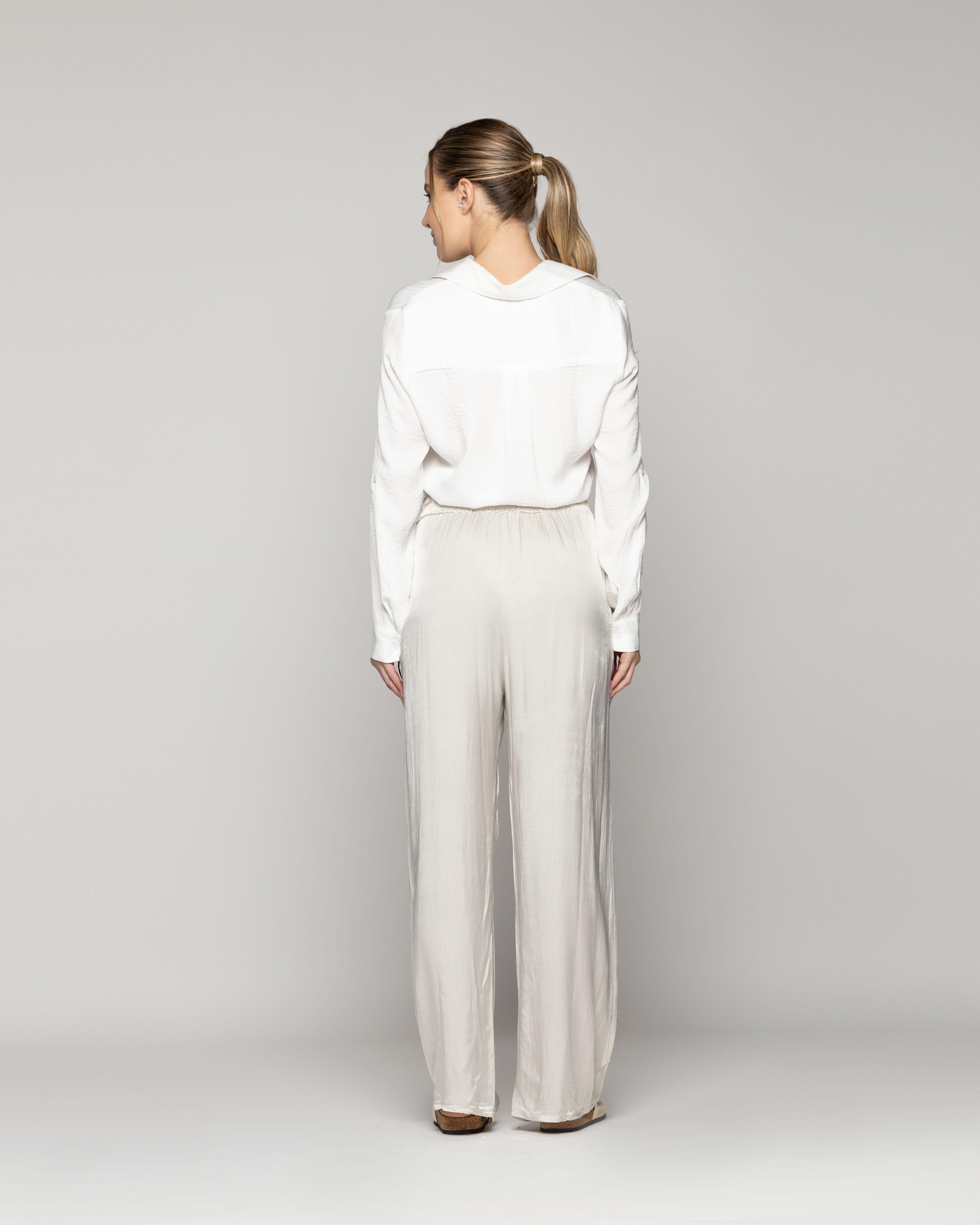 Pantalón Mujer Priseline Satinado Beige Lineatre-2