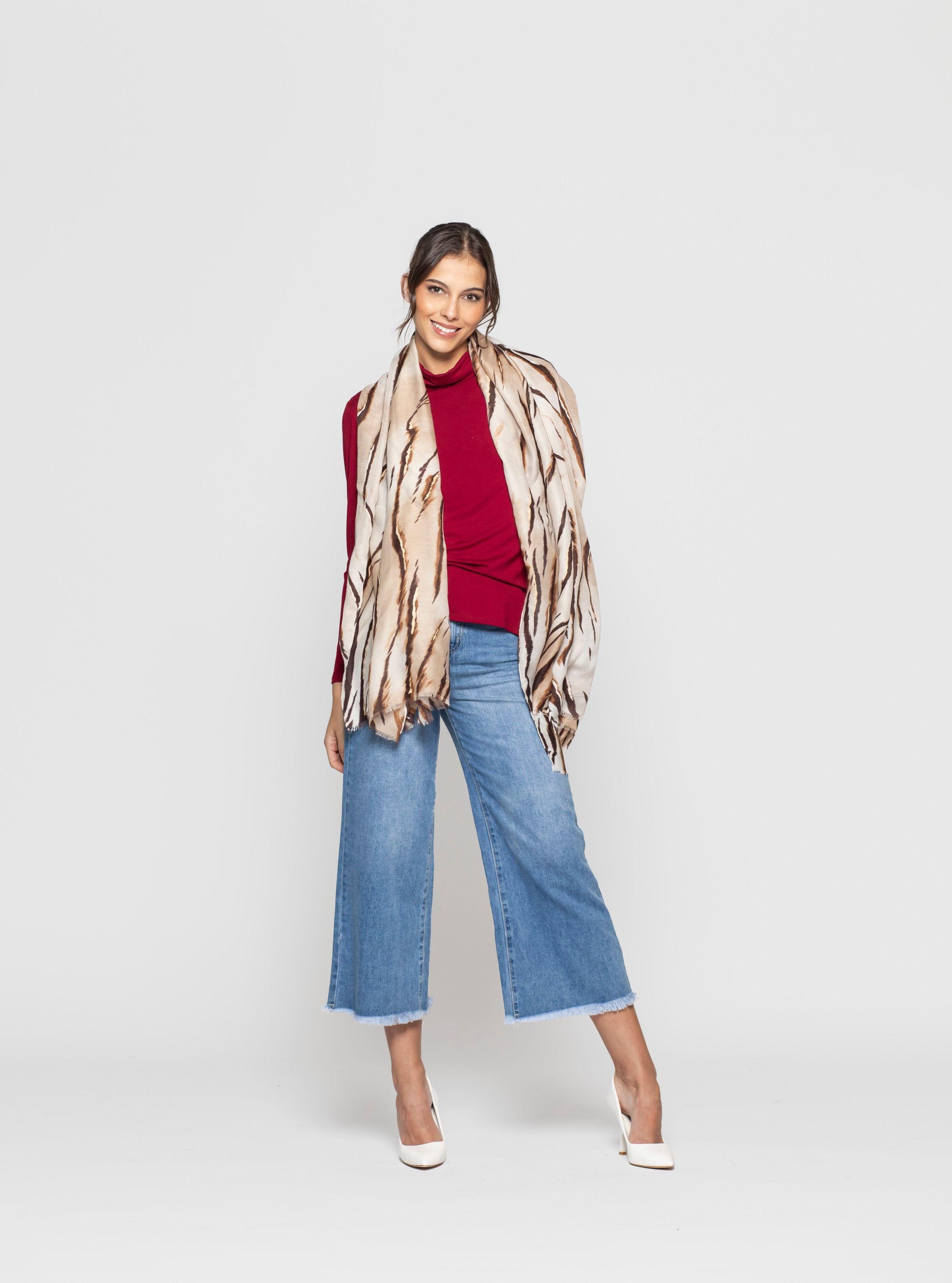 Echarpe Mujer Lunara Beige Lineatre-0