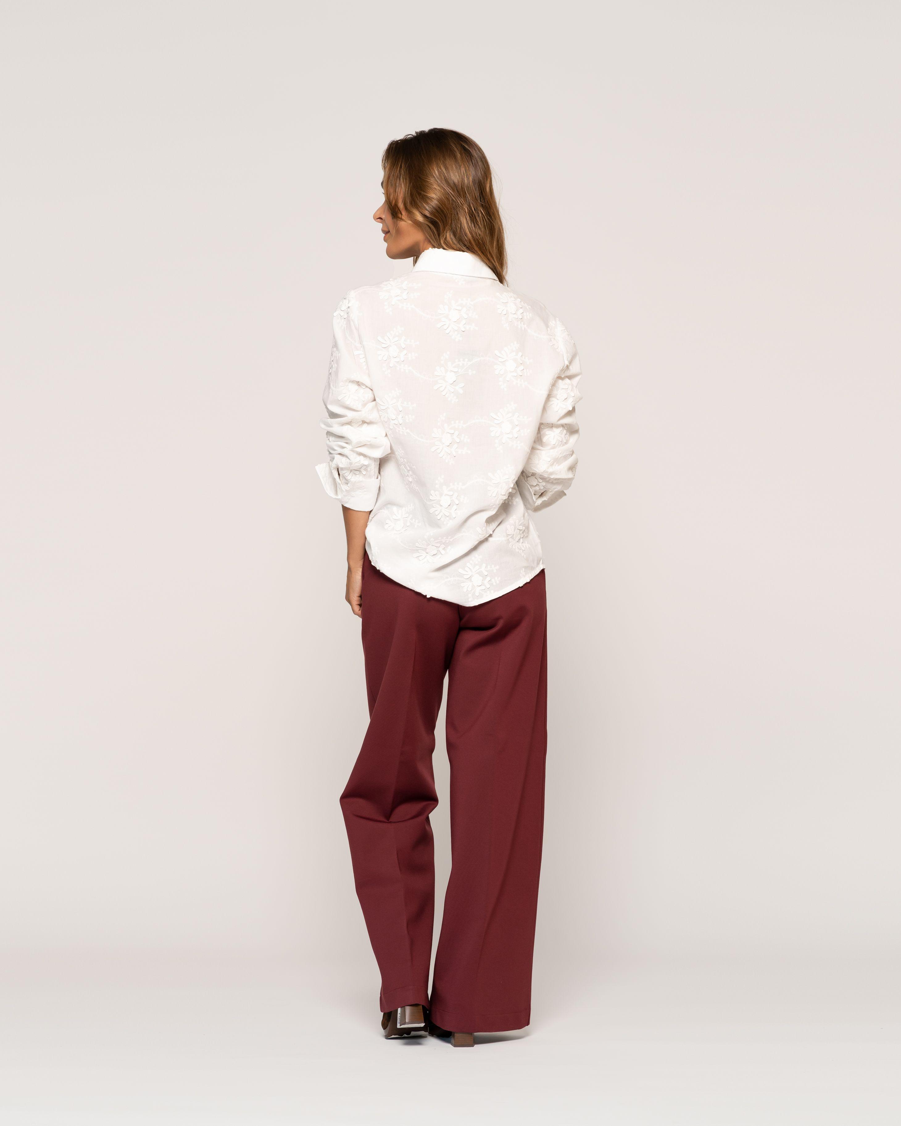 Blusa Matilde Crudo Ajustada Cuello V Manga Larga Ludovica-2