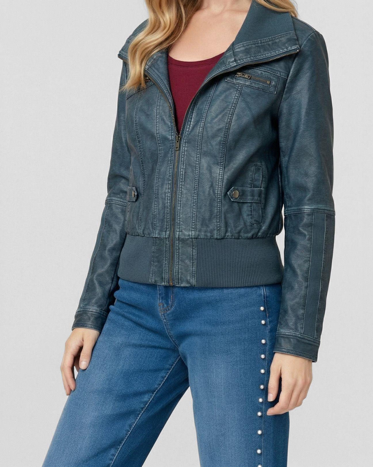 Chaqueta Mujer Francisca Regular  Cuello Alto Solapa Manga Suelta Jeans Lineatre-2