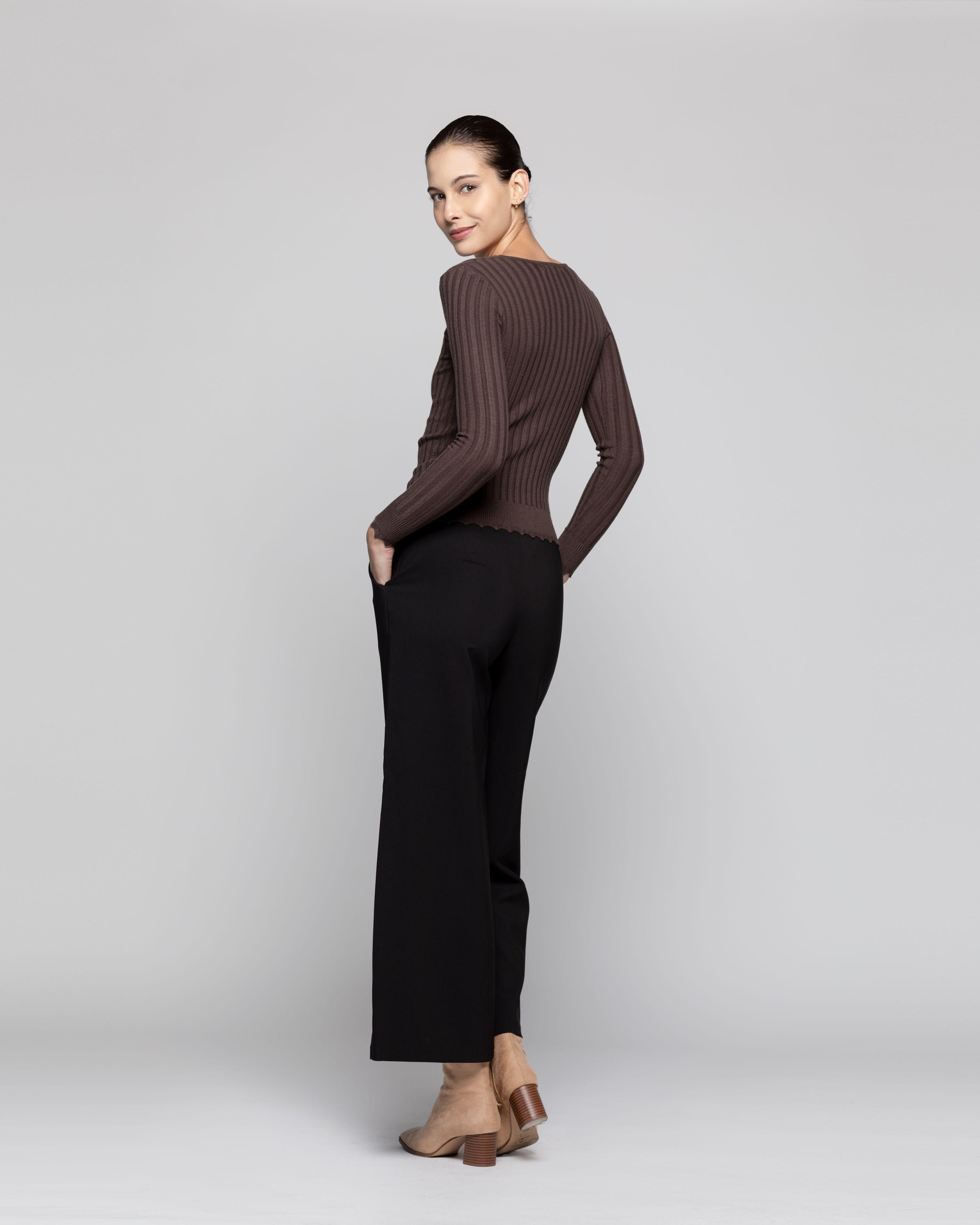 Sweater Mujer Meera Café Lineatre-2