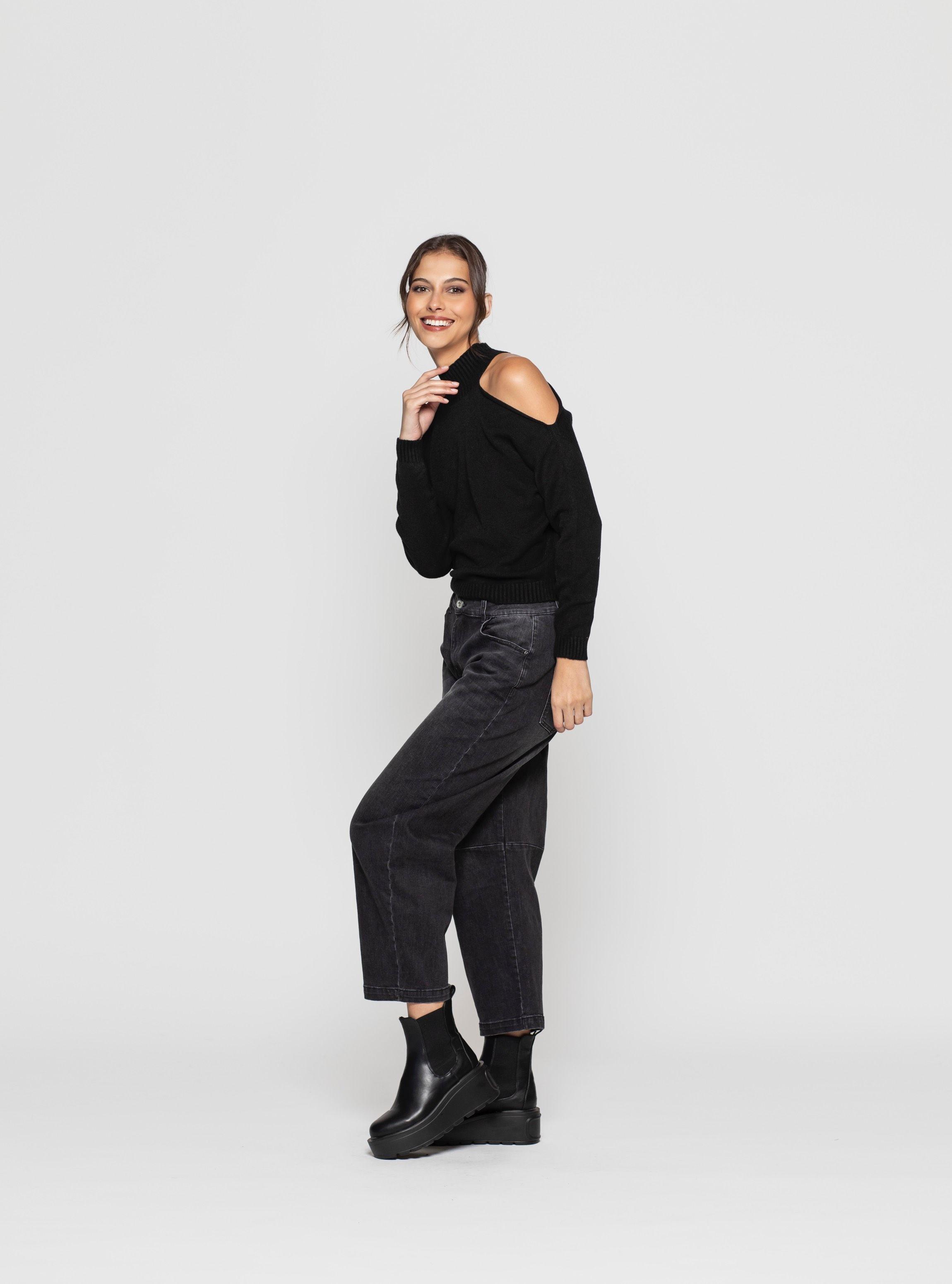 Sweater Mujer Tessa Negro Lineatre-2