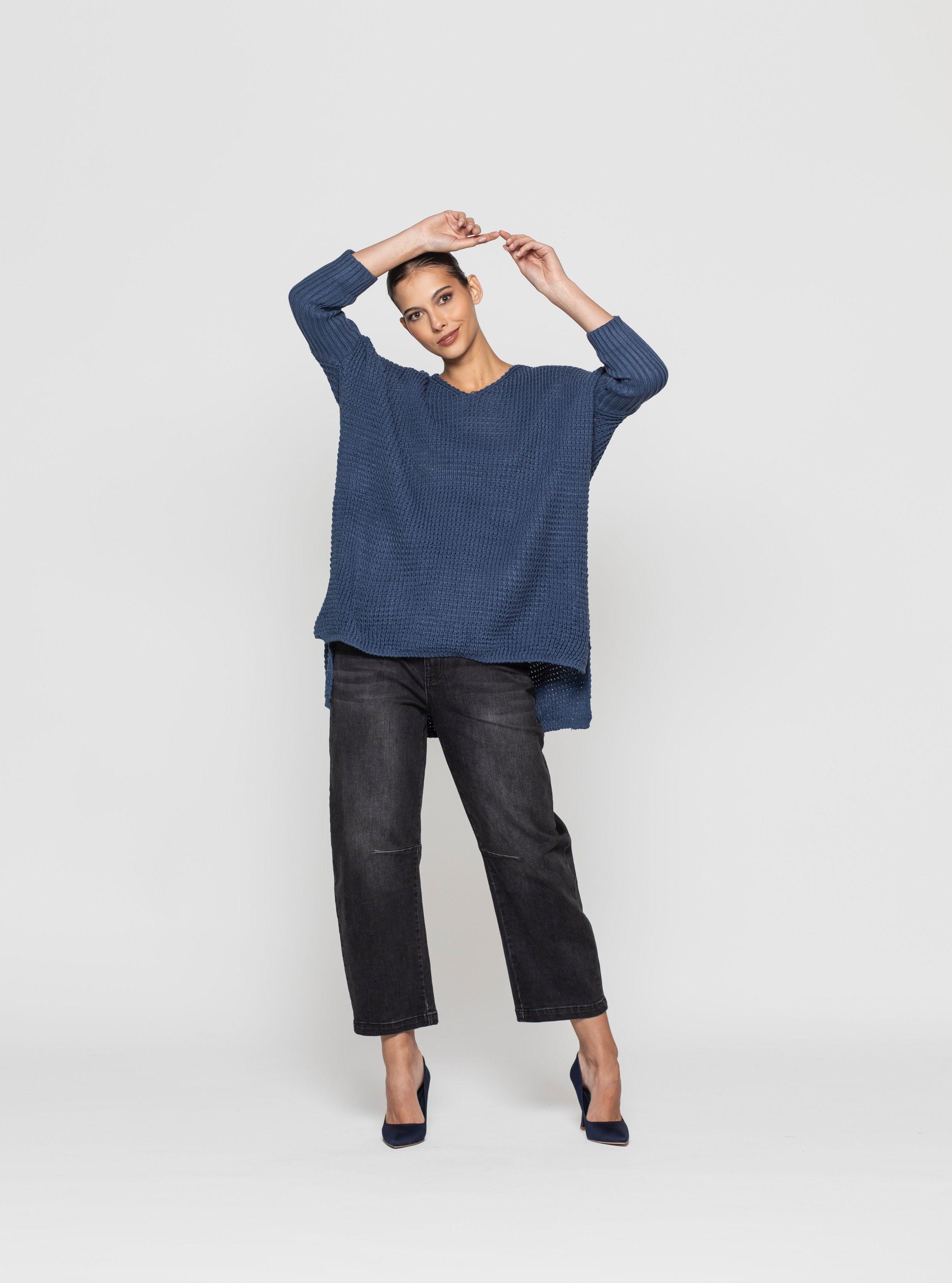 Sweater Mujer Kaia Azul Lineatre-4