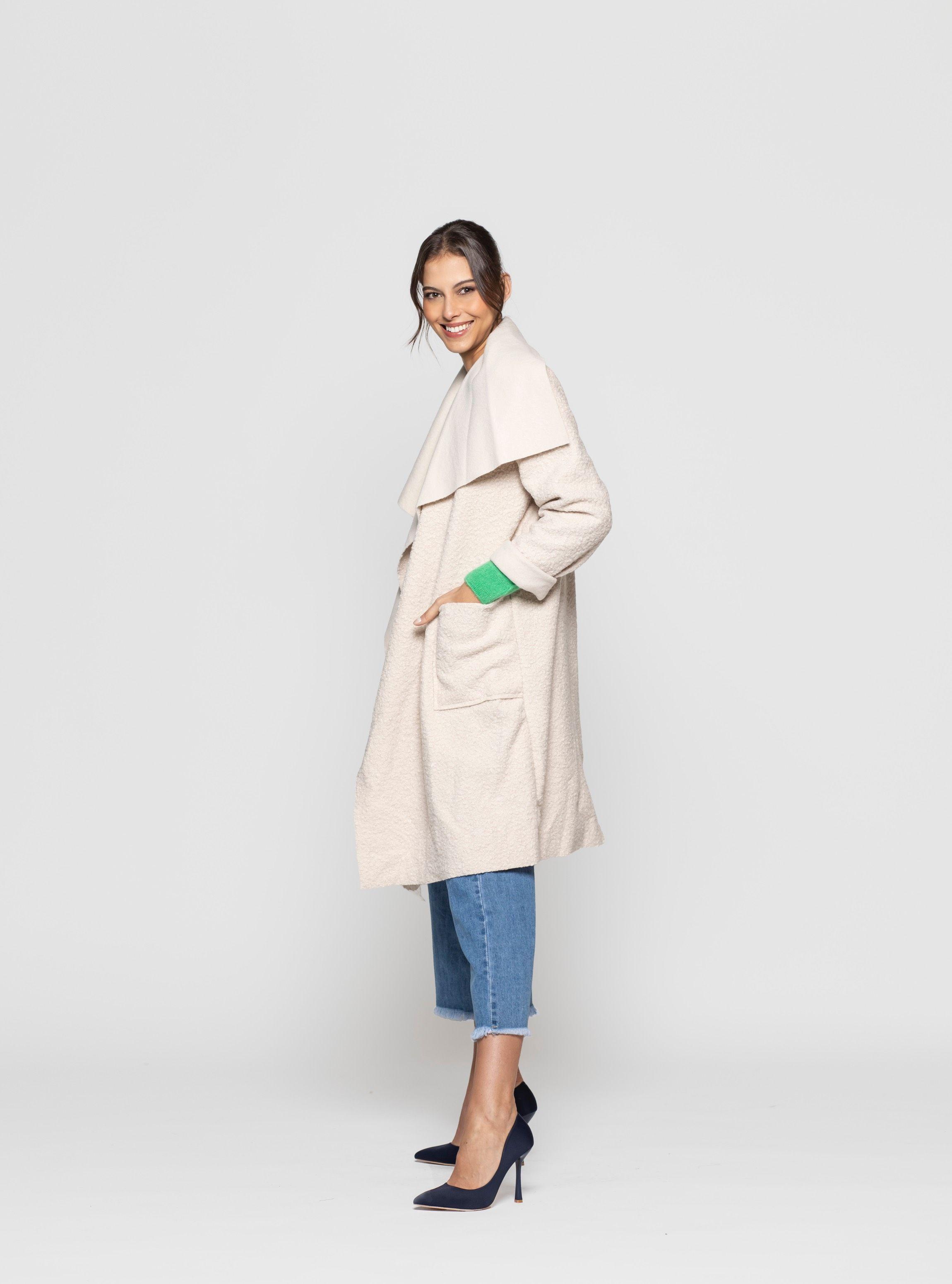 Abrigo Mujer Sofia Beige Lineatre-2