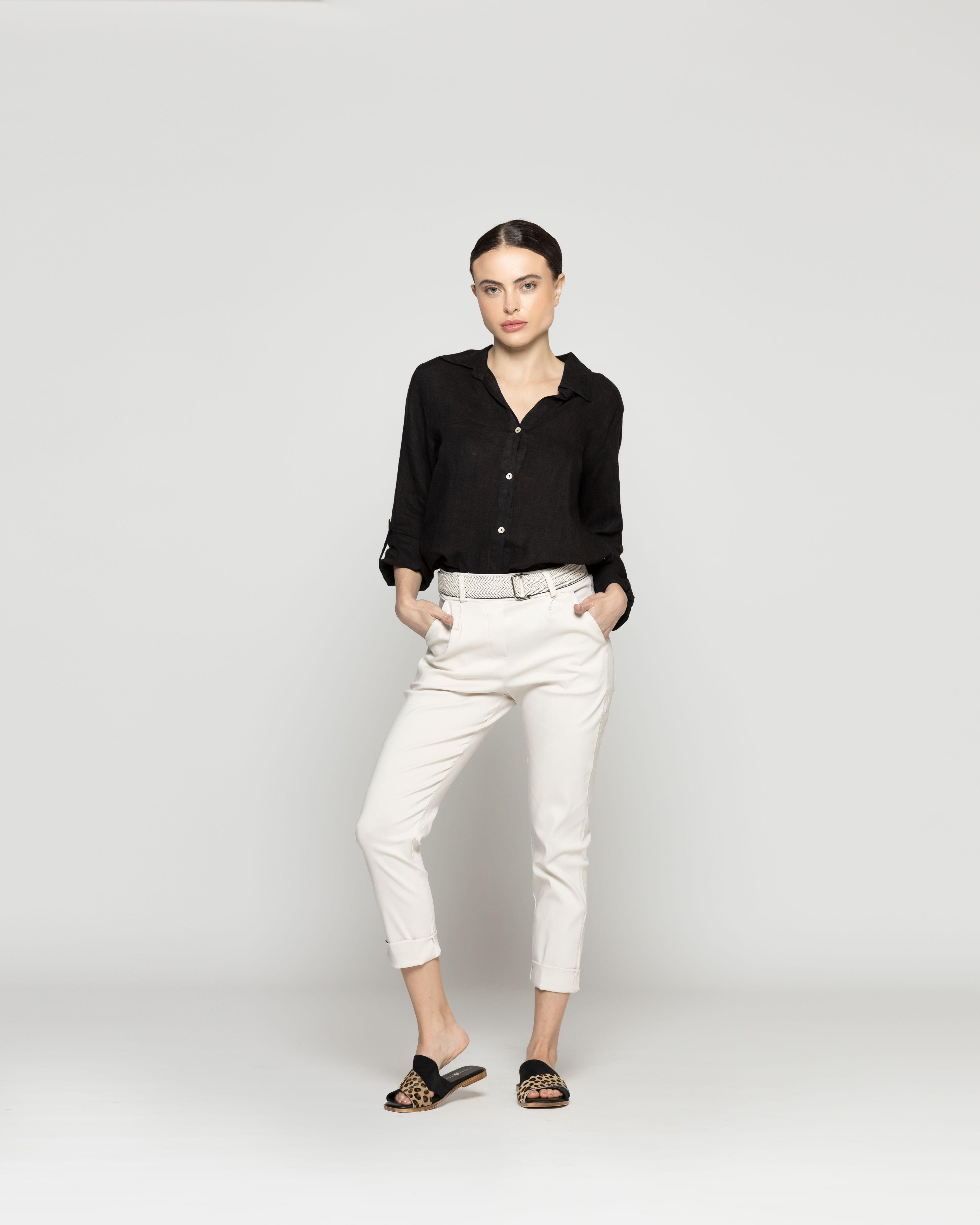 Pantalón Mujer Parisa Pitillo Beige Lineatre-0