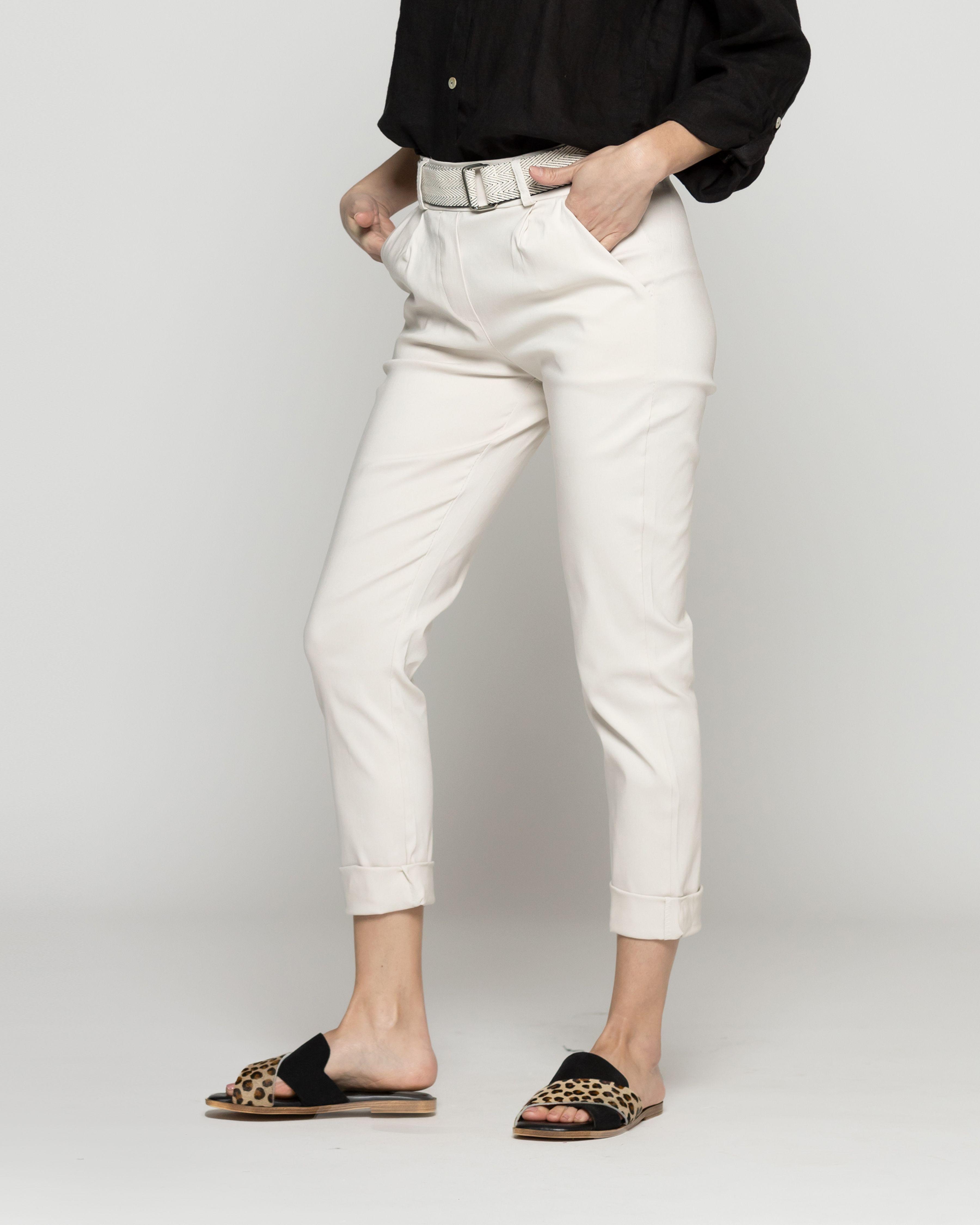 Pantalón Mujer Parisa Pitillo Beige Lineatre-1