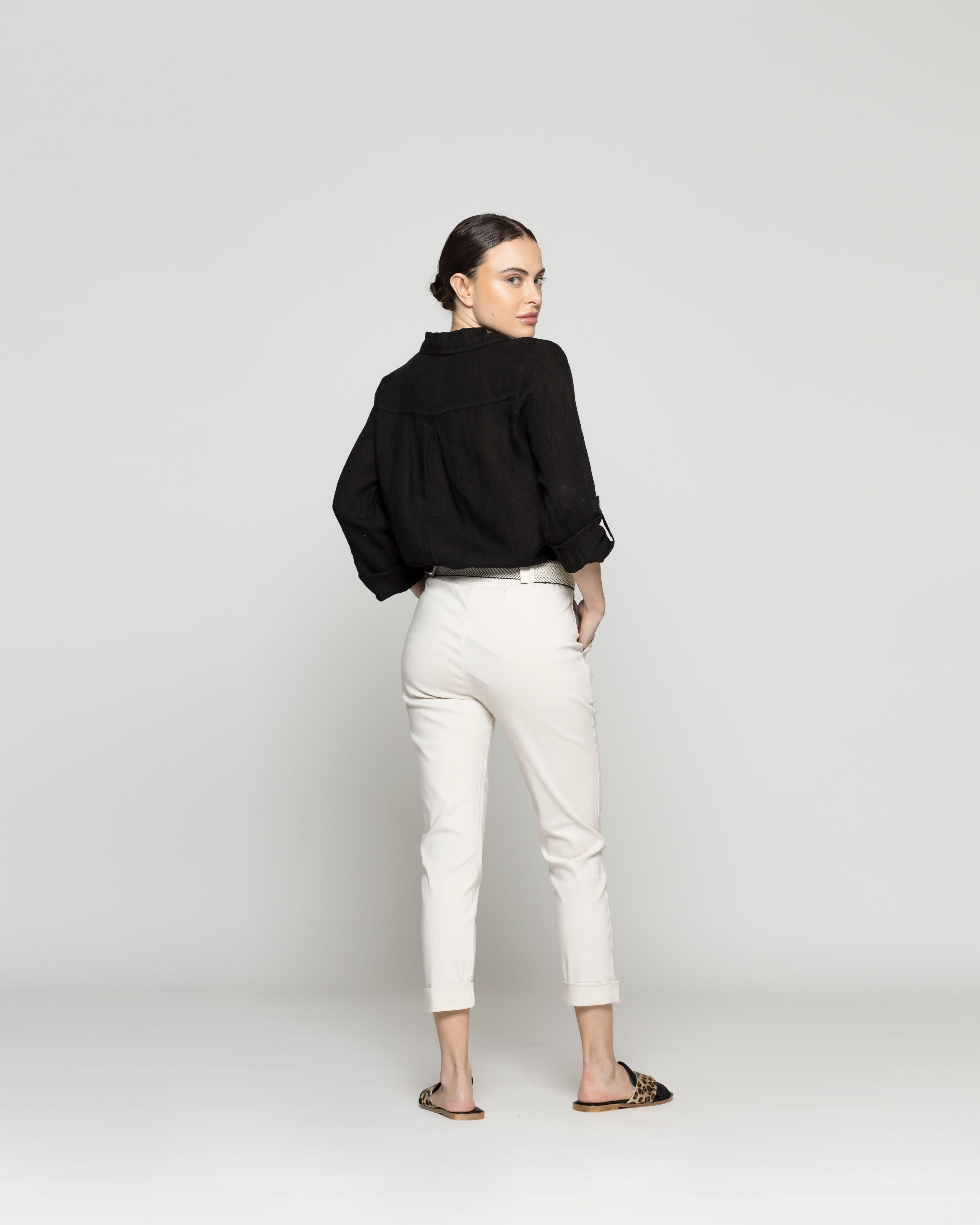 Pantalón Mujer Parisa Pitillo Beige Lineatre-2