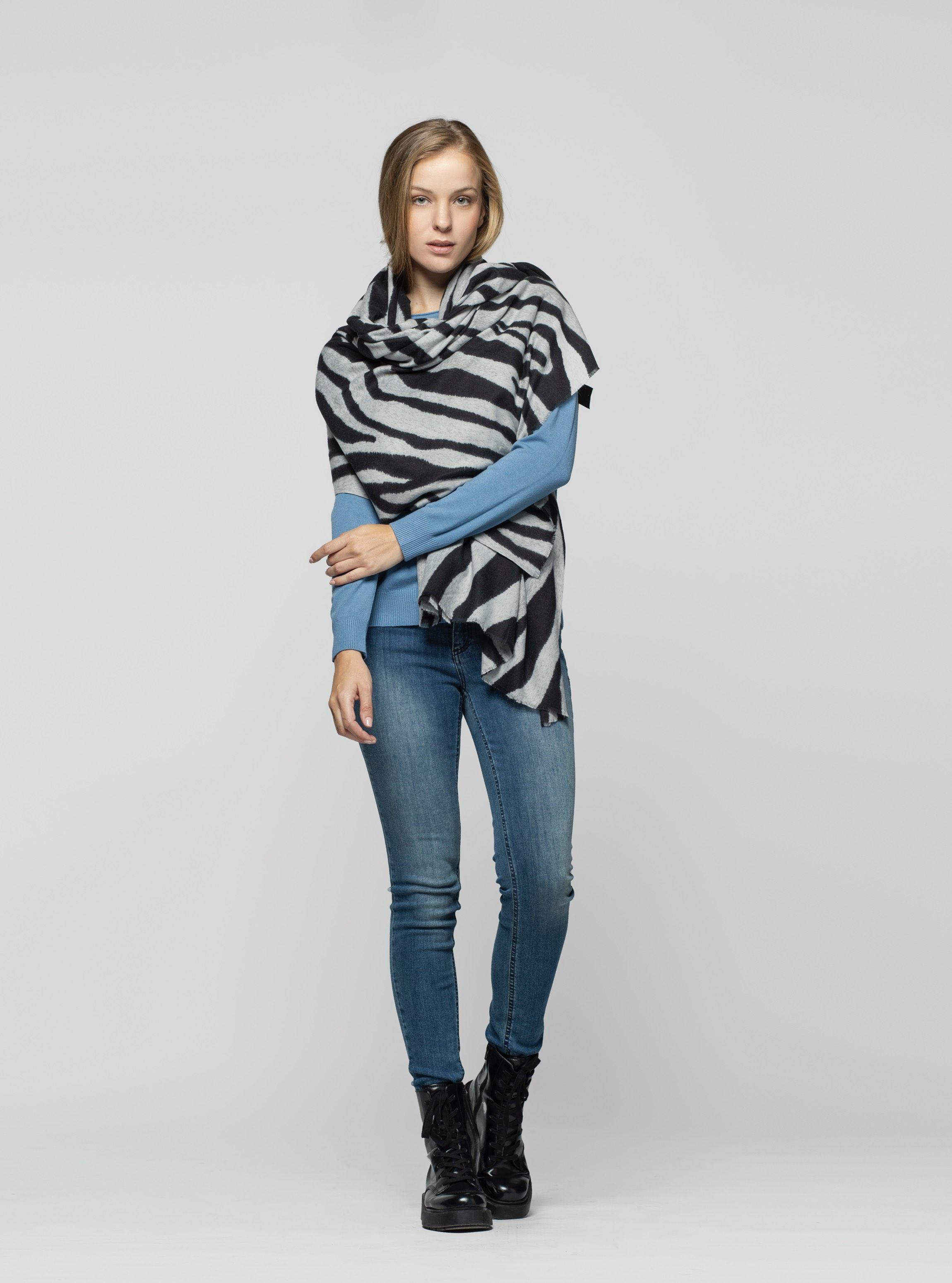 Echarpe Mujer Serina Gris Lineatre-2