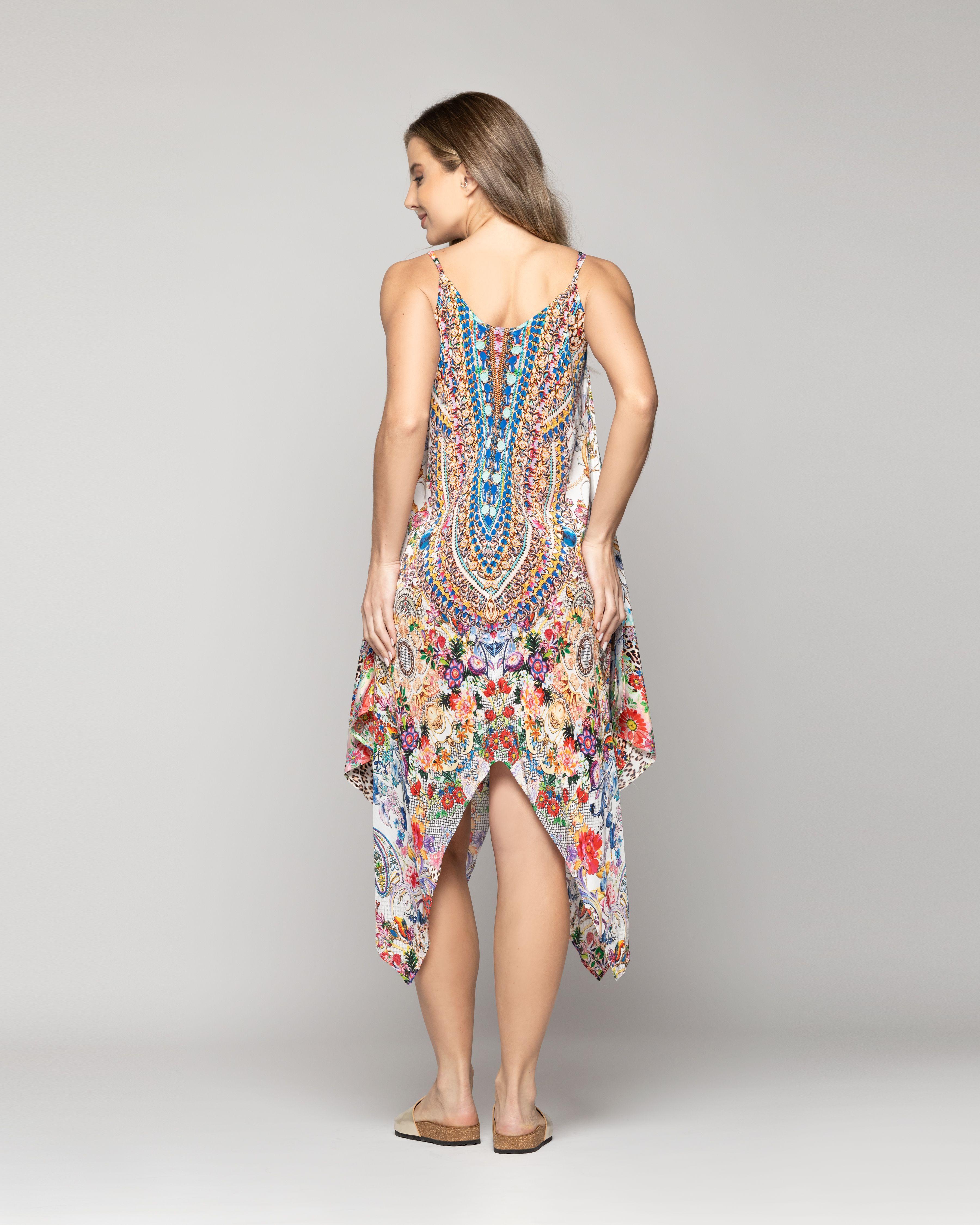 Vestido Mujer Vera Estampado Con Lentejuelas Chic Blanco Lineatre-3