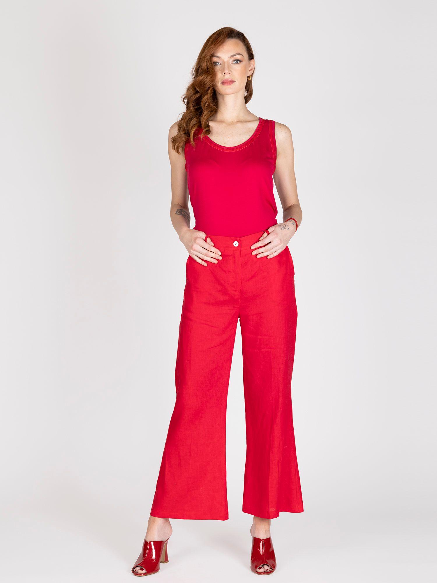 Pantalon Cropped Rojo Lineatre-3