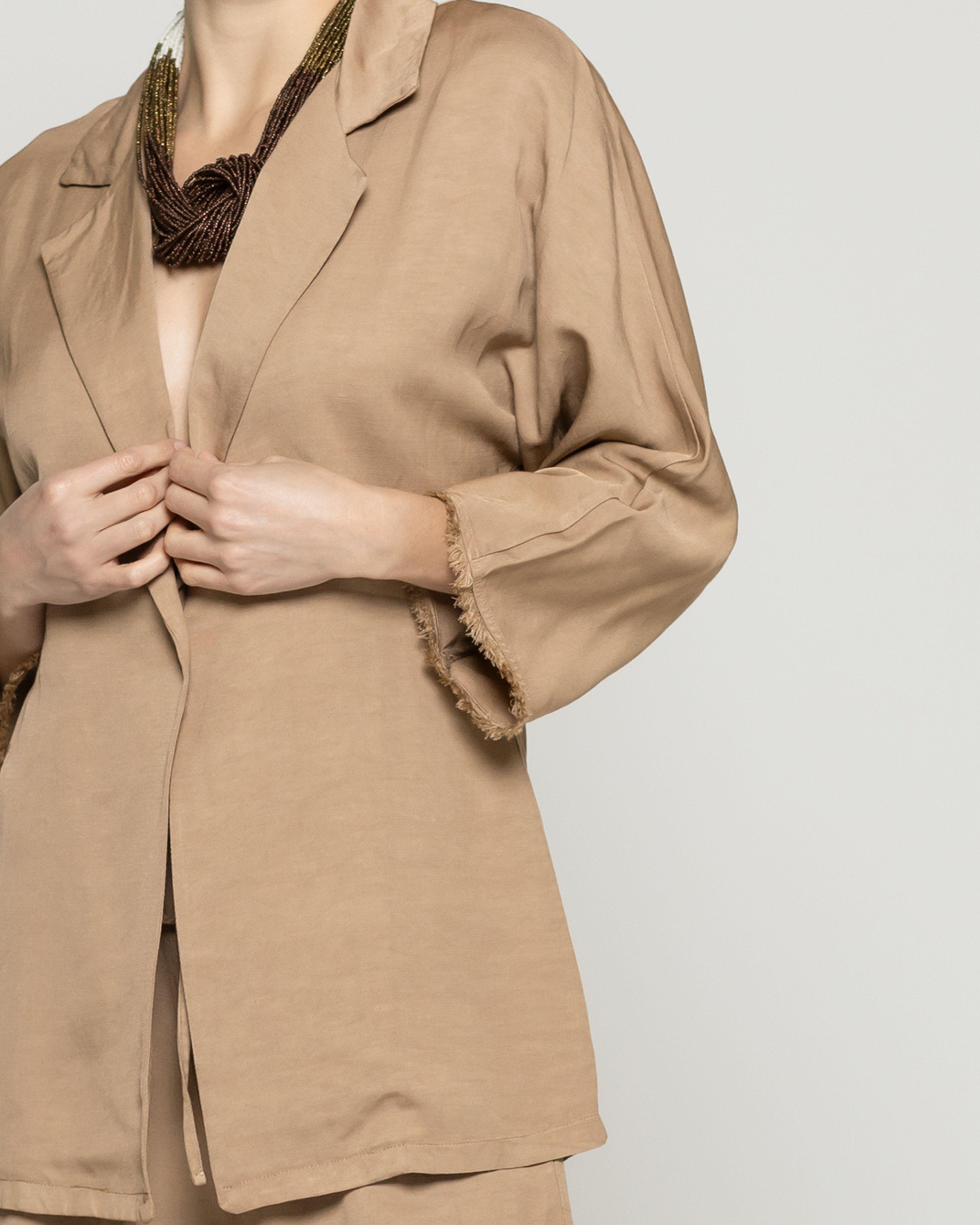 Chaqueta Celina Blazer Café Taupe Lineatre-2