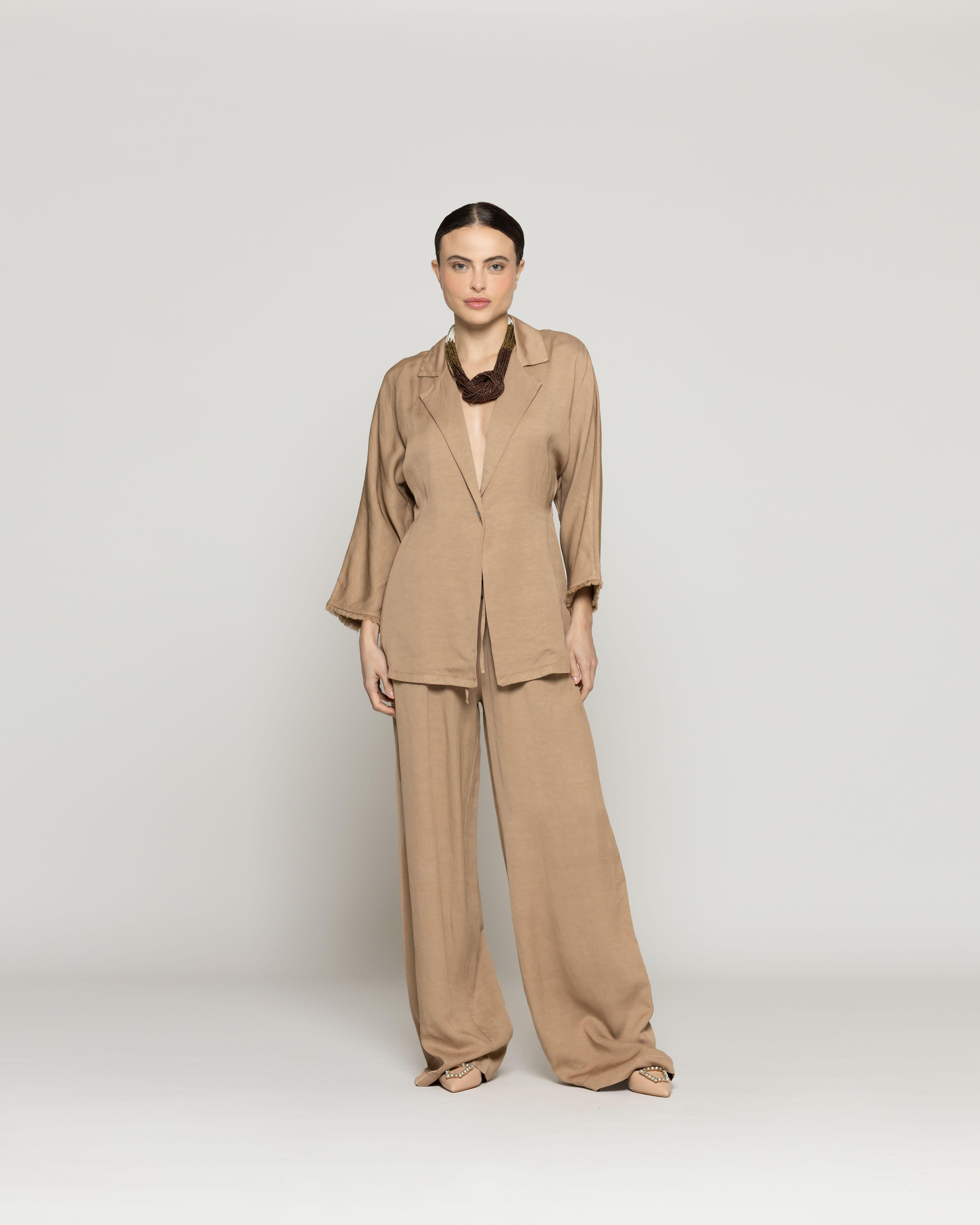 Chaqueta Celina Blazer Café Taupe Lineatre-4