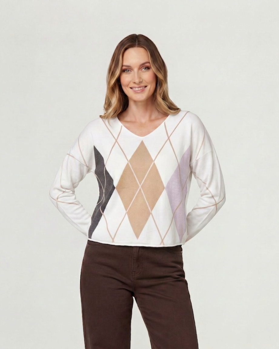Sweater Mujer Livia Gris Lineatré-0