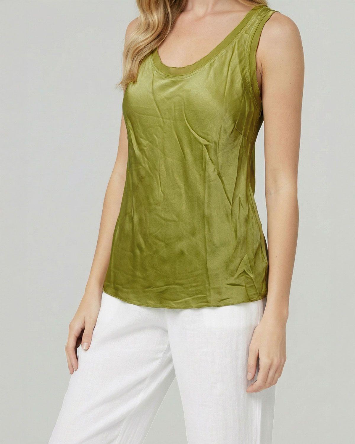 Top Mujer Nerina Regular fit Escote redondo Tirantes Limón Lineatre-3