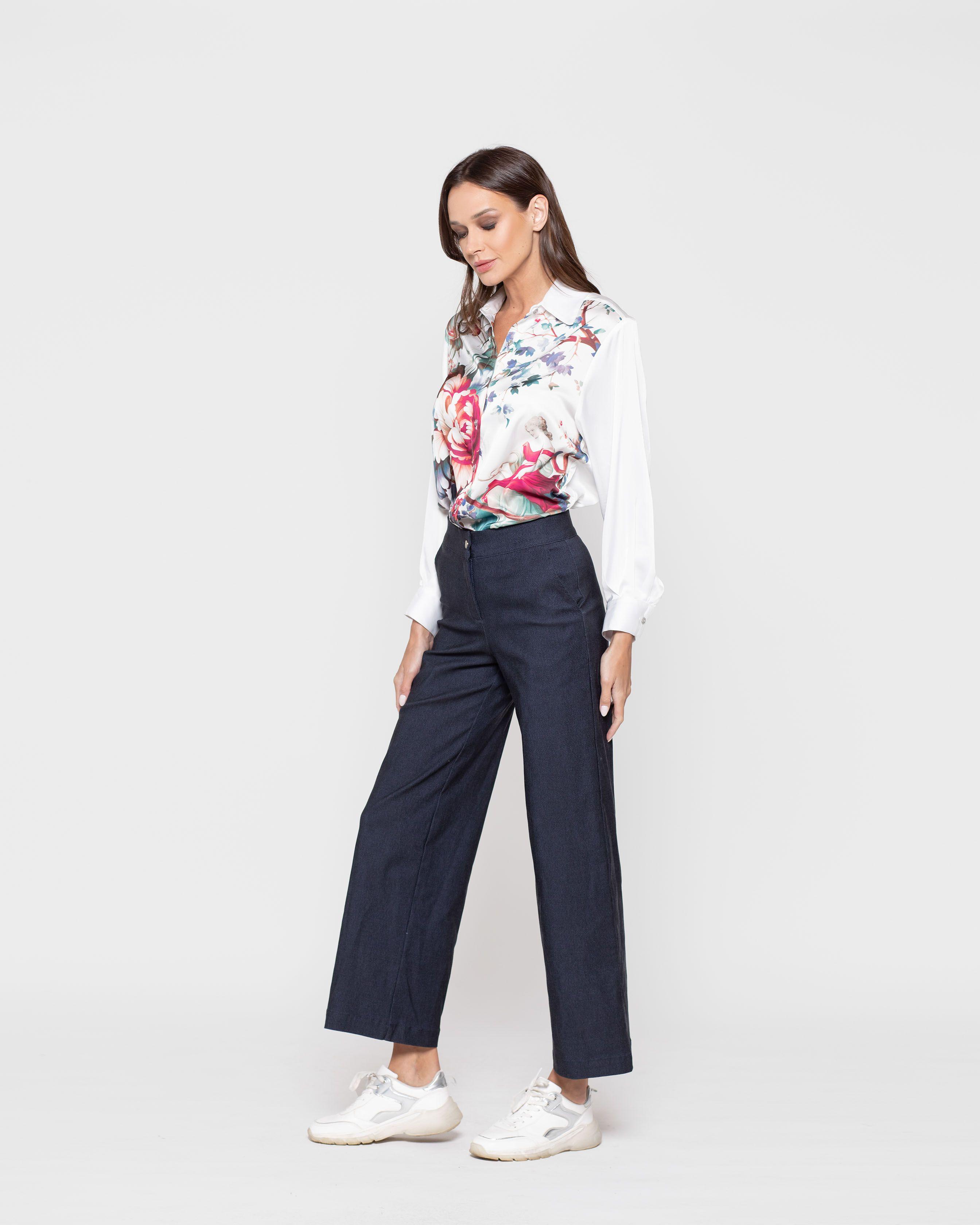 Pantalon Mujer Lirio Azul Marino Ludovica-1