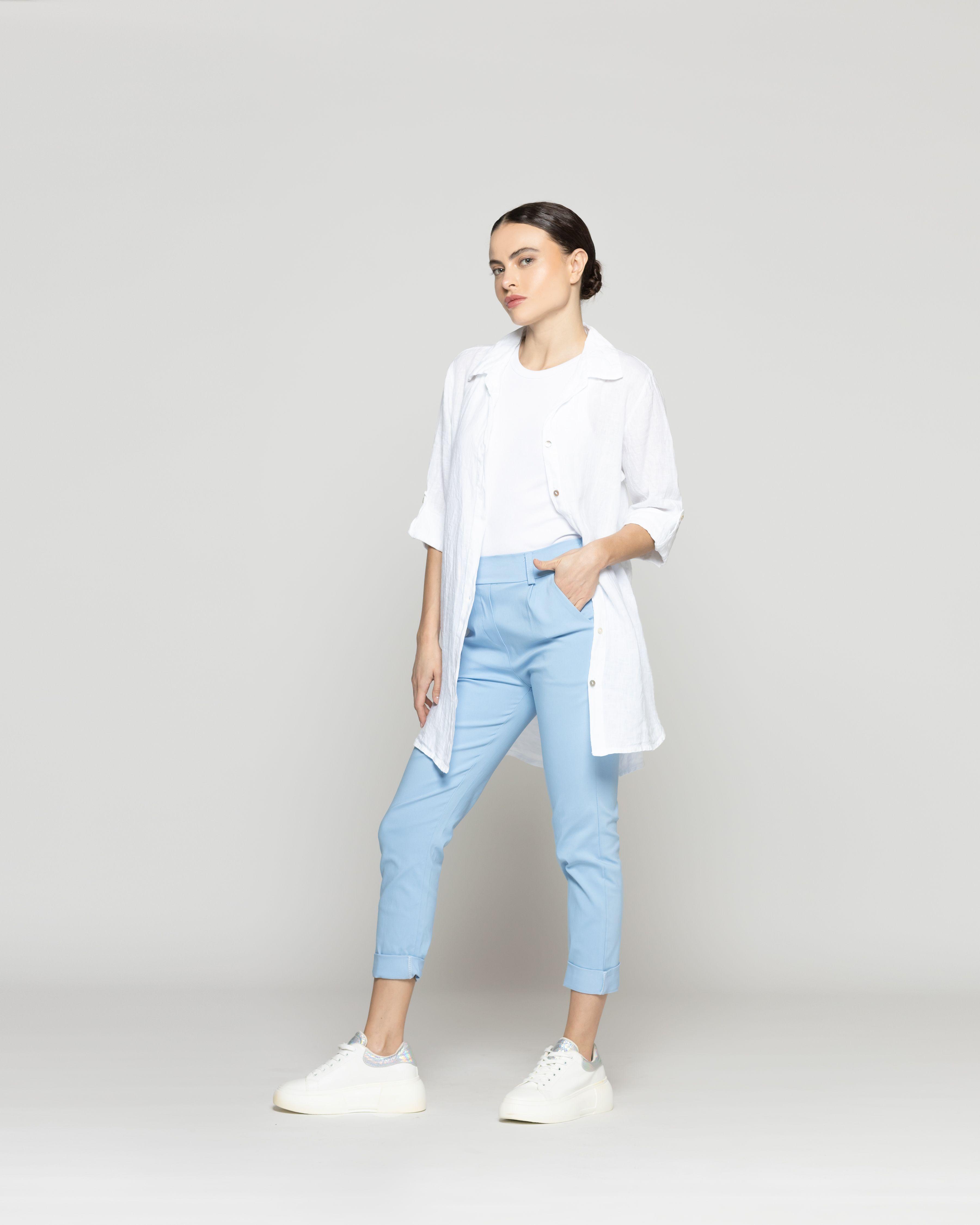 Blusa Mujer Belén Lino Manga Larga Blanca Lineatre-3