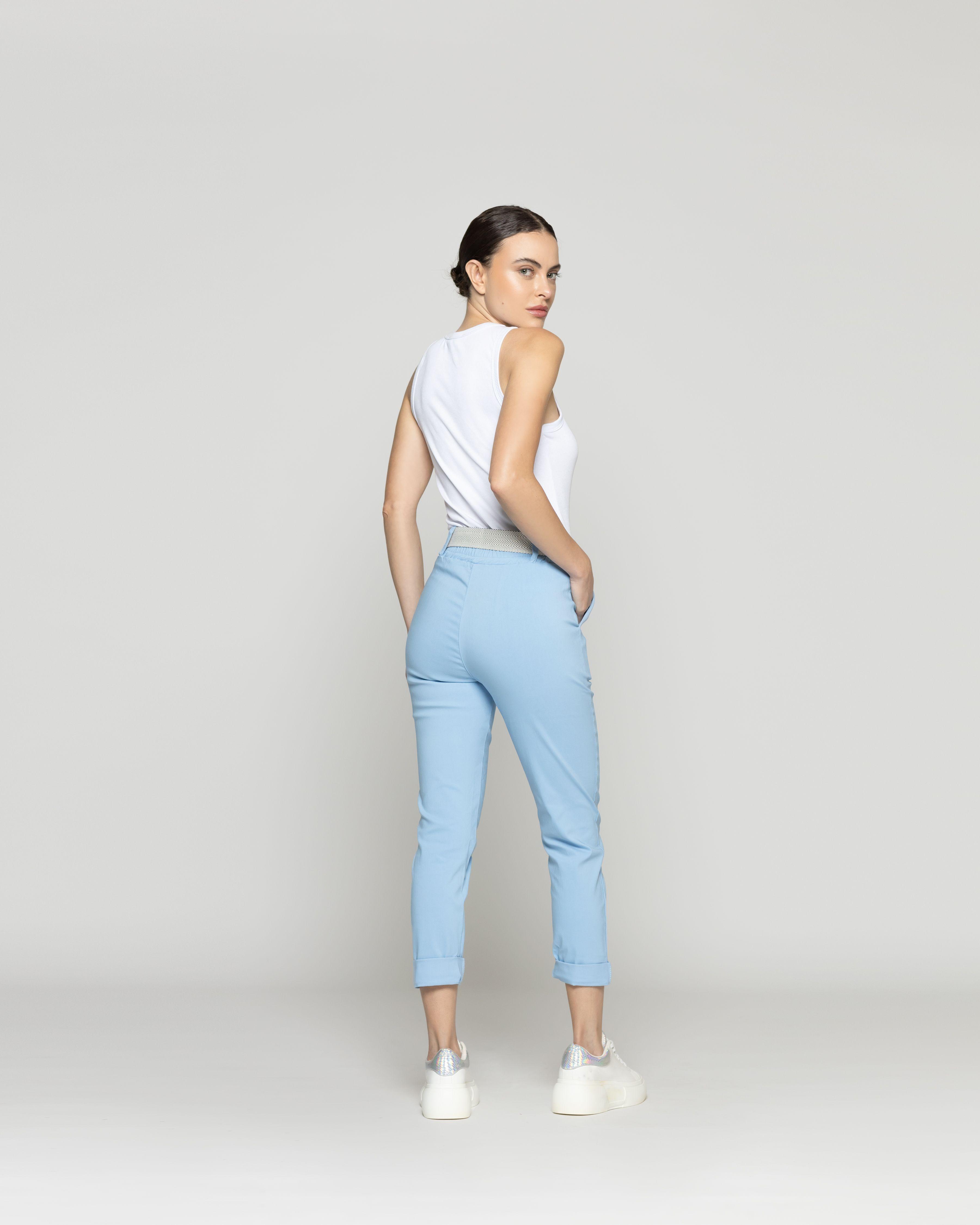 Pantalón Mujer Parisa Pitillo Celeste Lineatre-2