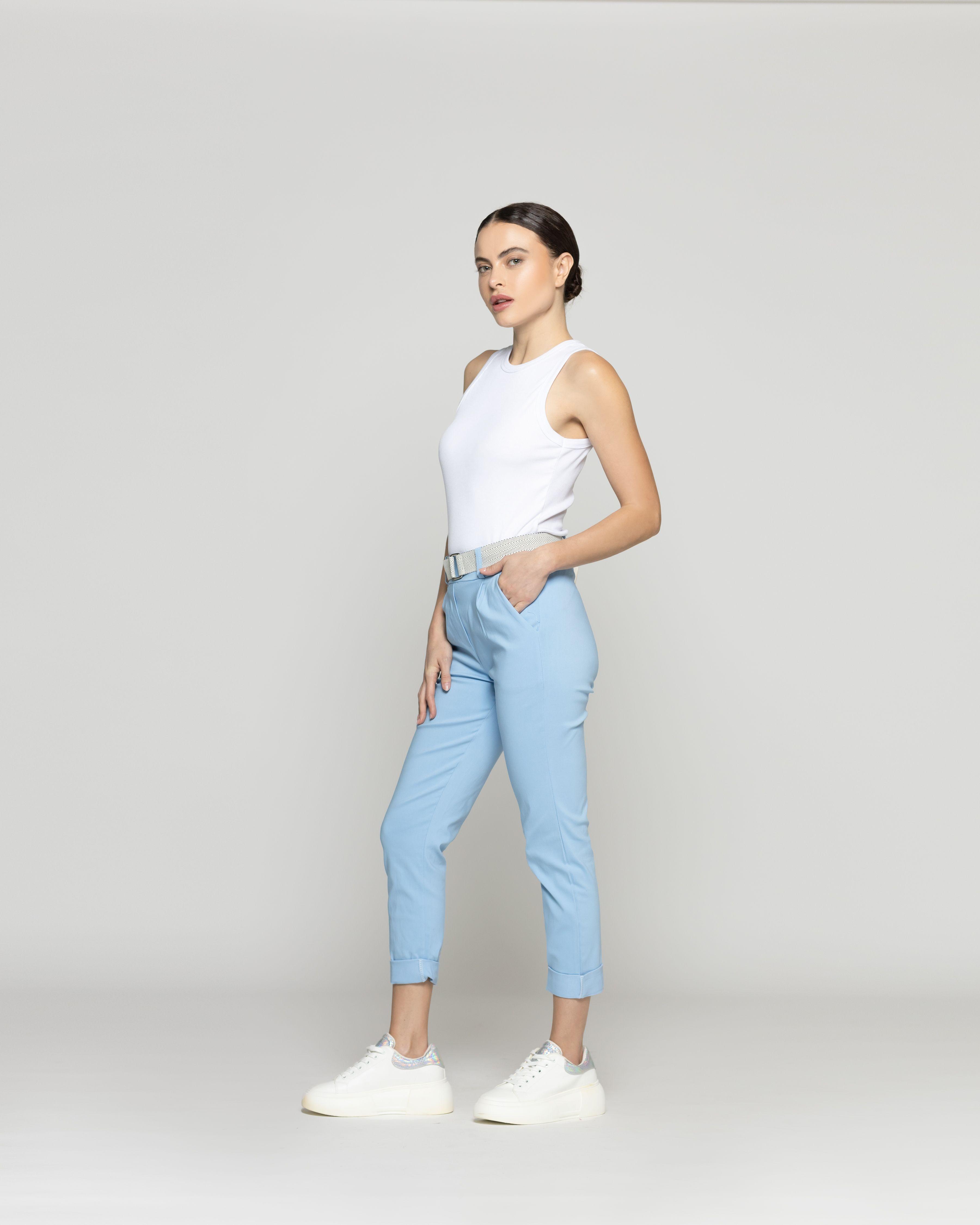 Pantalón Mujer Parisa Pitillo Celeste Lineatre-3