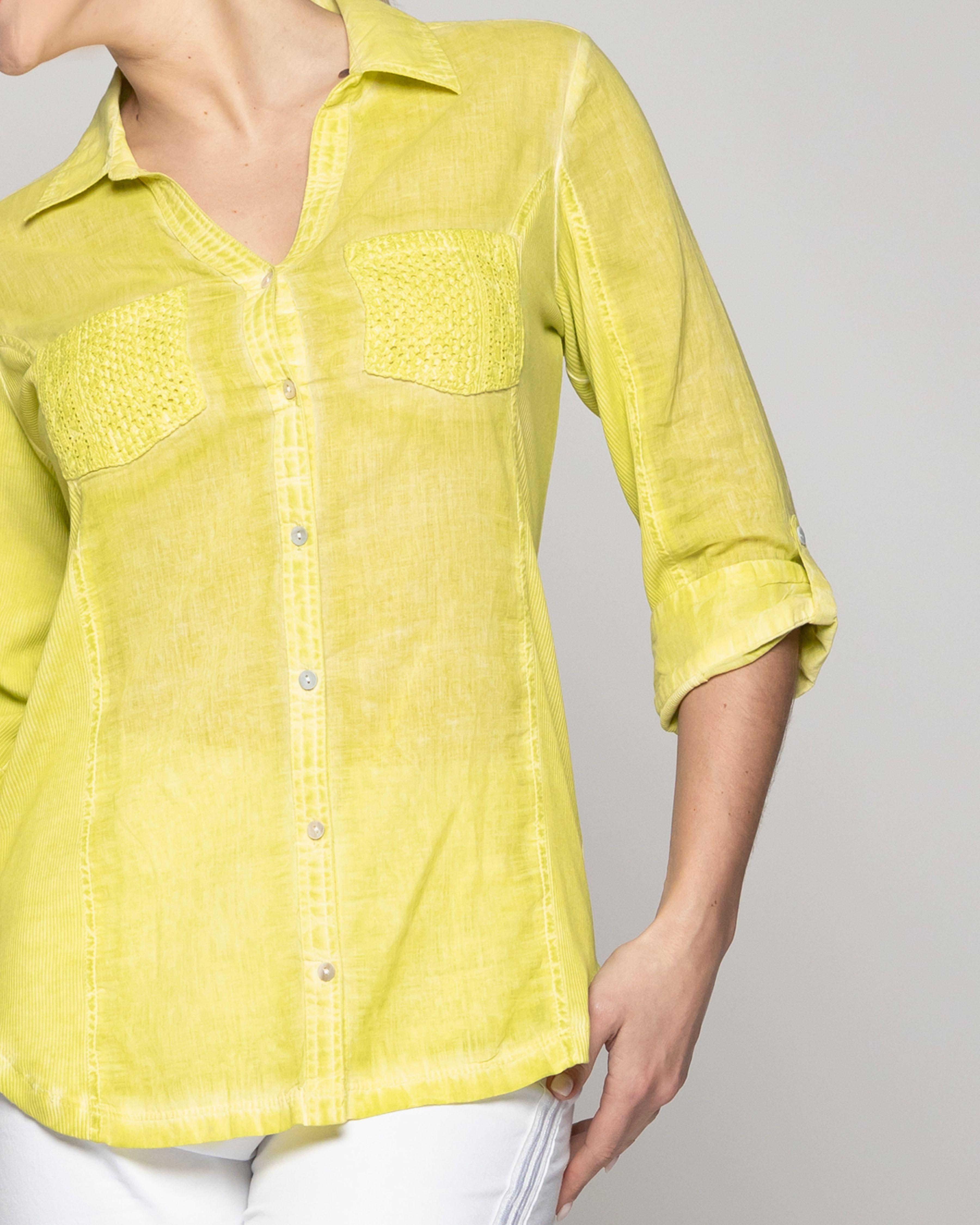Blusa Mujer Bernadette Entallada Con Ajuste De Mangas Verde Limón  Lineatre-2