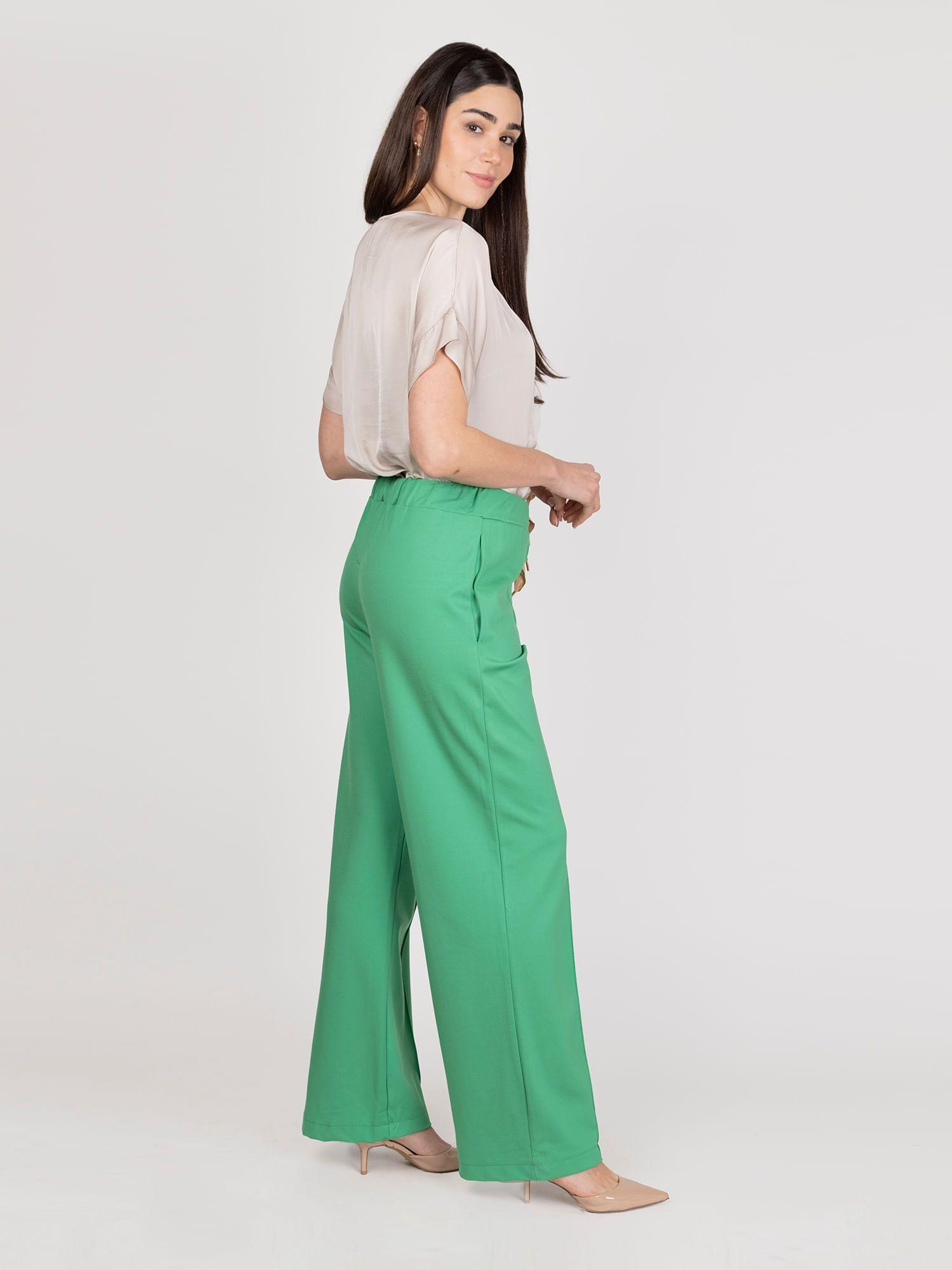 PANTALON STRAIGHT VERDE LINEATRE-1