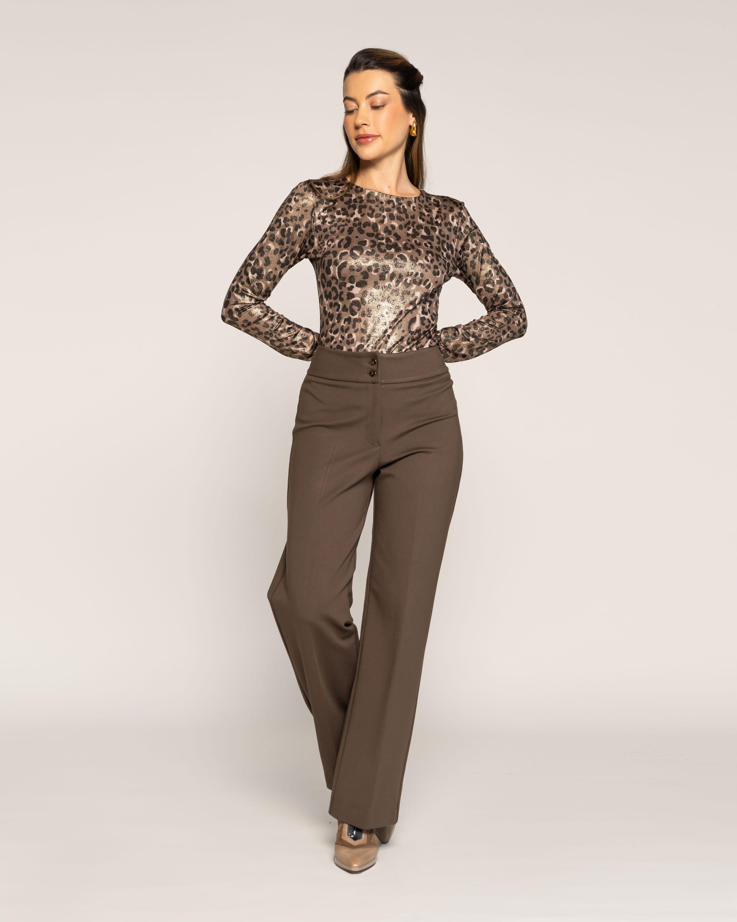 Body Pilar Moka Cuello redondo Manga larga Ajustada Puño ajustado Mujer-0