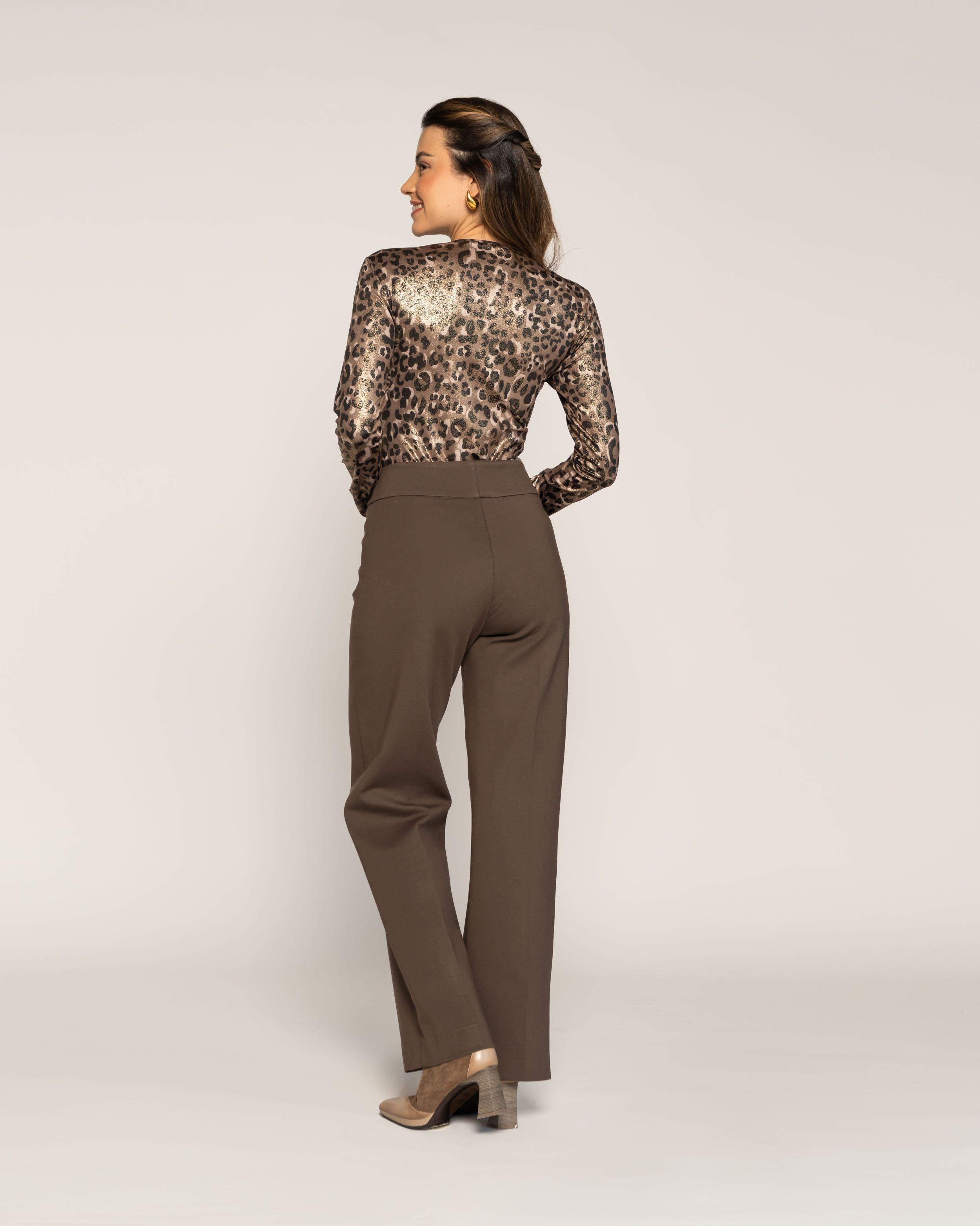 Body Pilar Moka Cuello redondo Manga larga Ajustada Puño ajustado Mujer-2