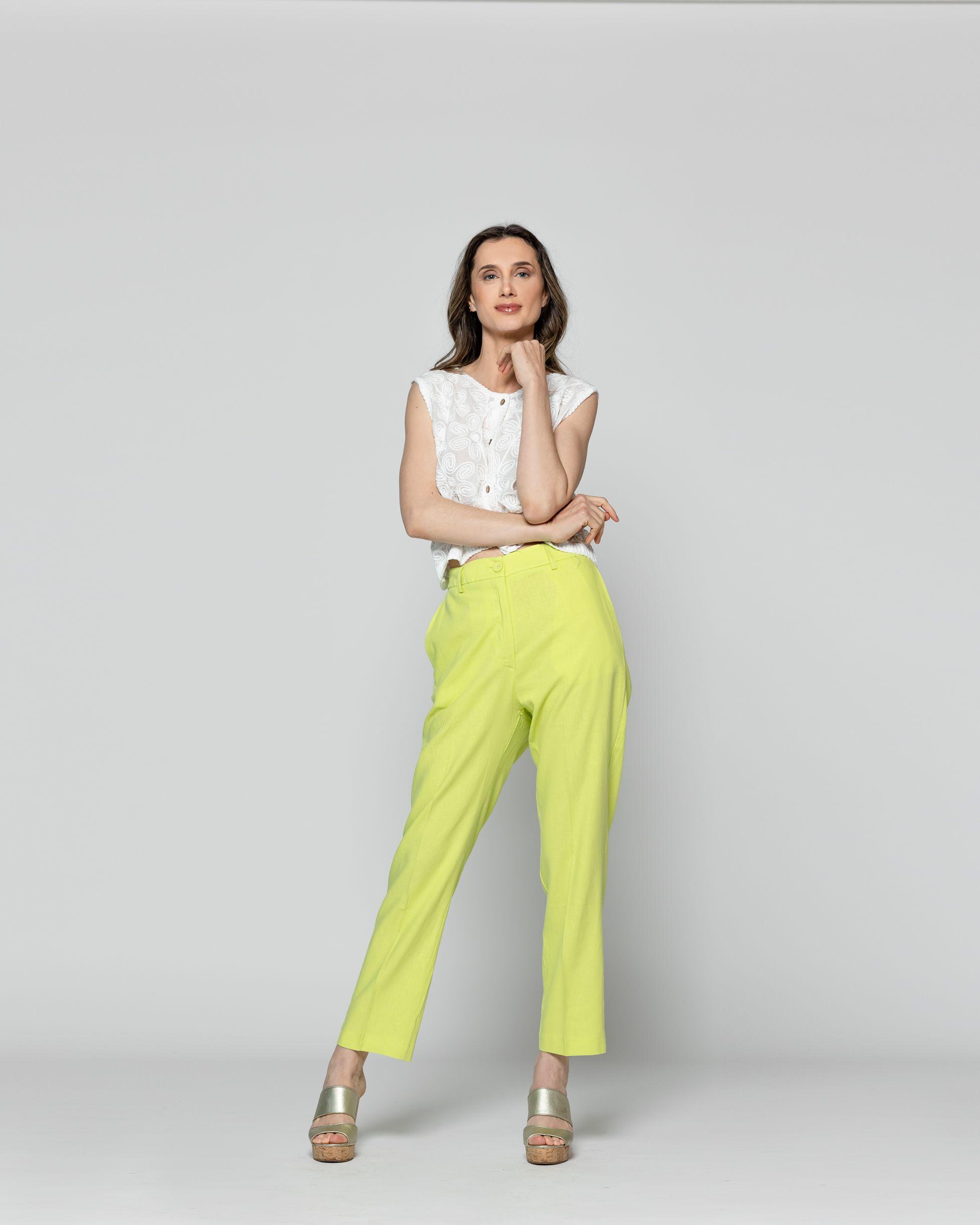 Gillet Mujer Isabella De Algodón Tejida Estilo Crochet Blanca Lineatre-4