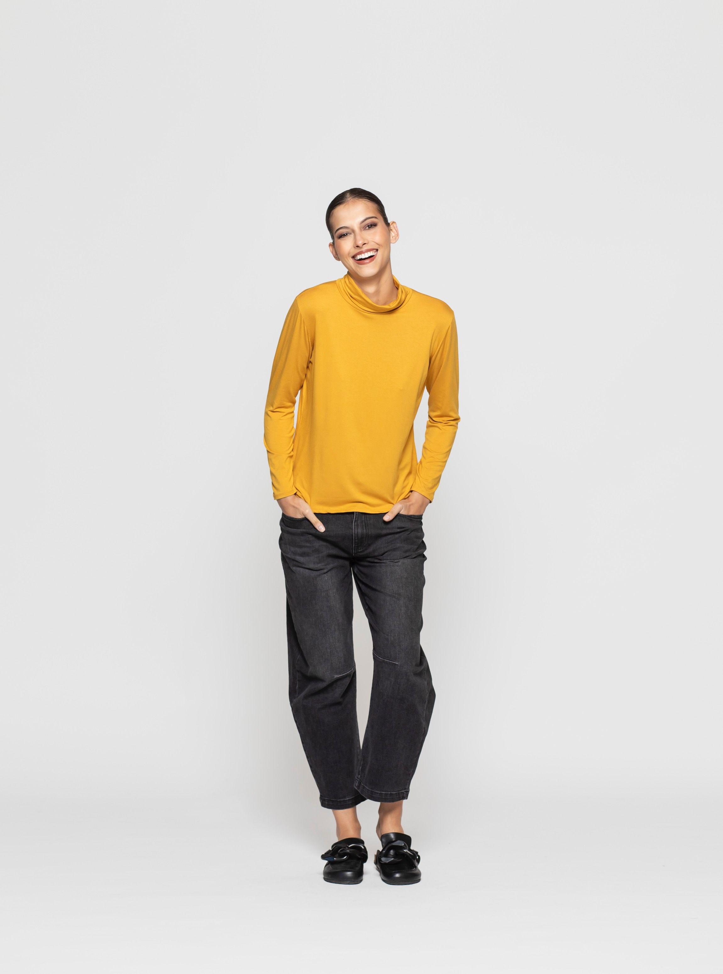 Polera Mujer Soraya Mostaza Lineatre-2