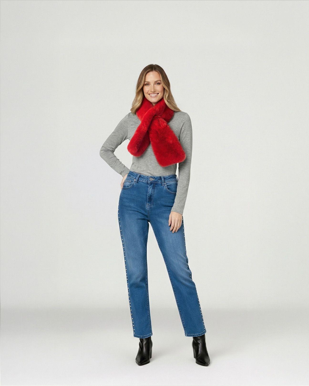 Cuello Mujer Stella Rojo Lineatre-3