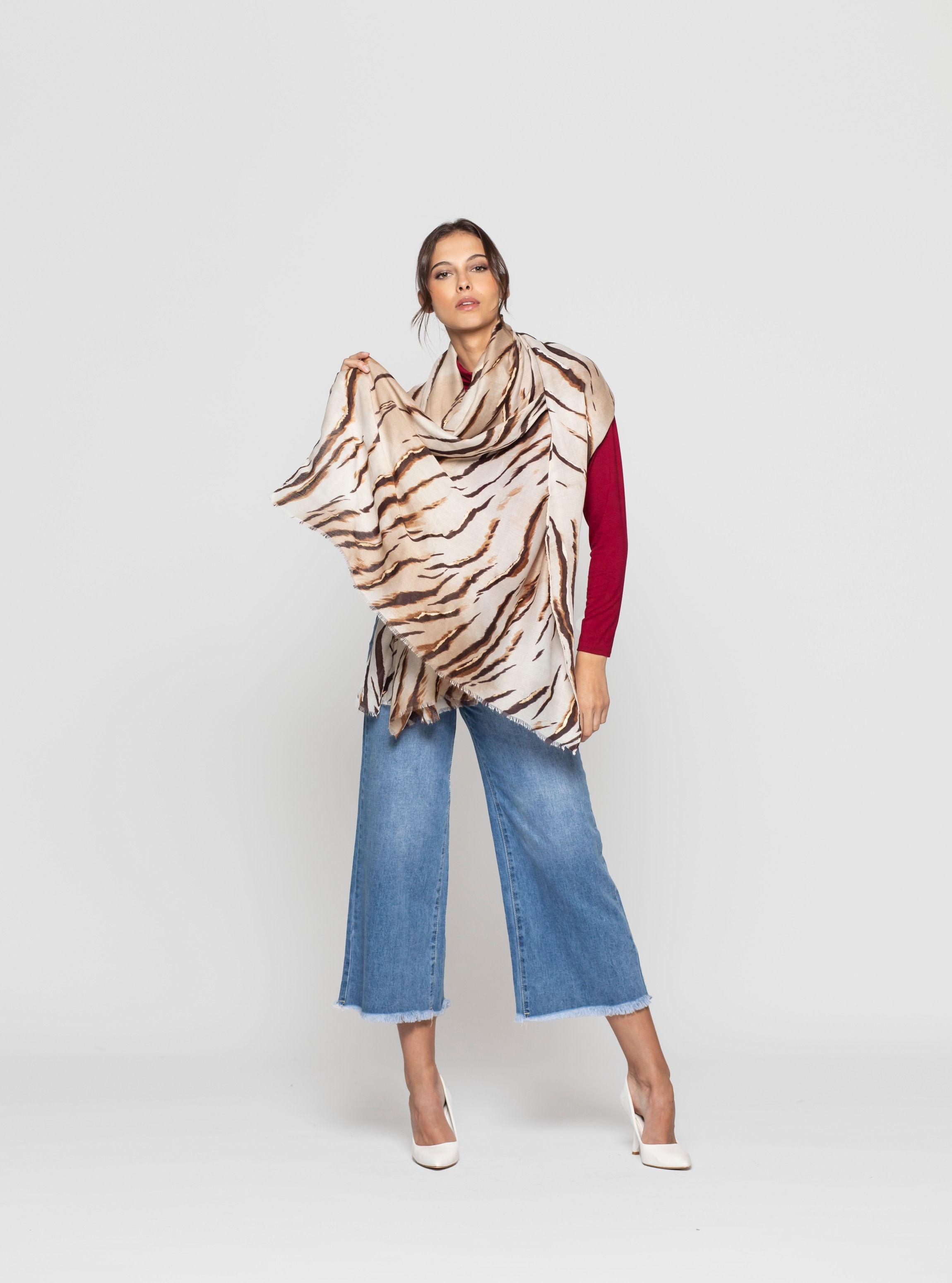 Echarpe Mujer Lunara Beige Lineatre-2