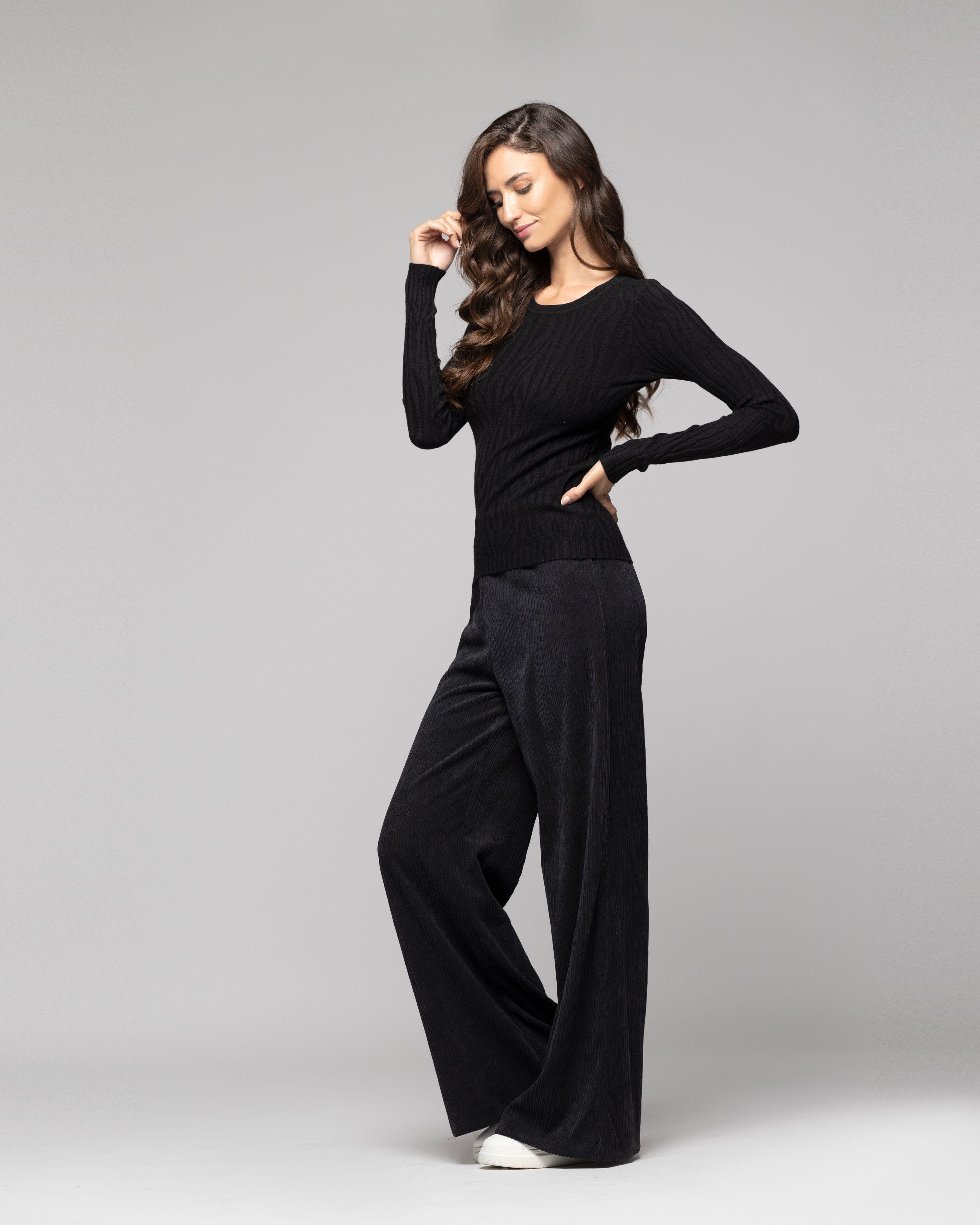 Sweater Mujer Noemi Negro Lineatre-1